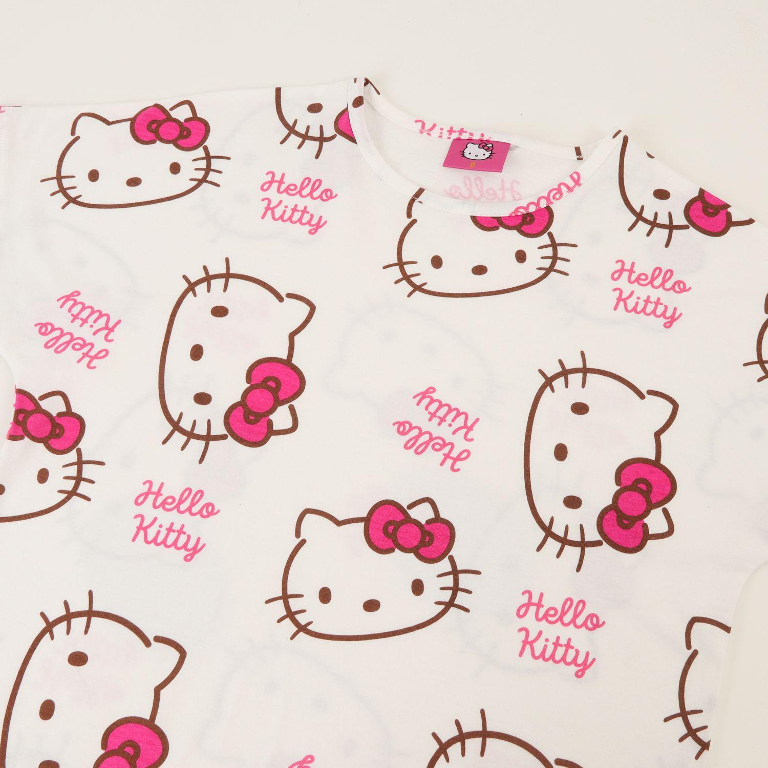 Polera Manga Corta Niña Blanco Full Print Hello Kitty-2
