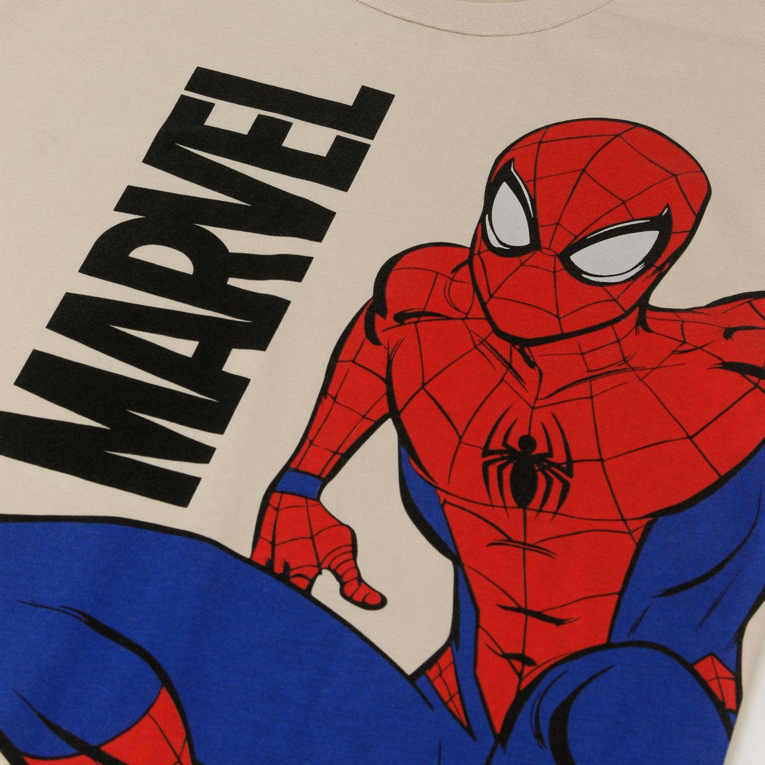 Polera Manga Larga Niño Spiderman Jump Blanco Marvel-2
