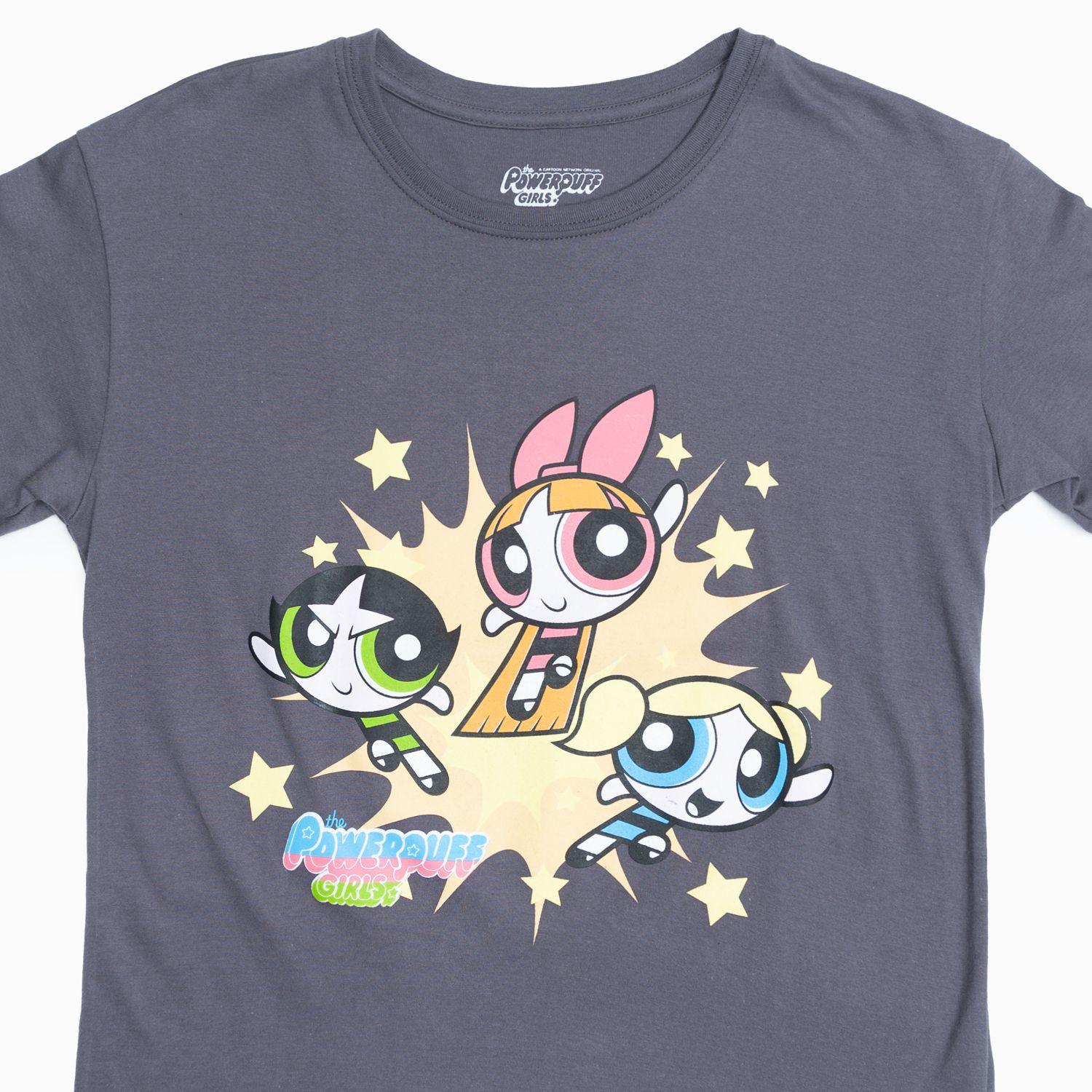 Polera Mujer Chicas Superpoderosas  Gris Cartoon Network-0