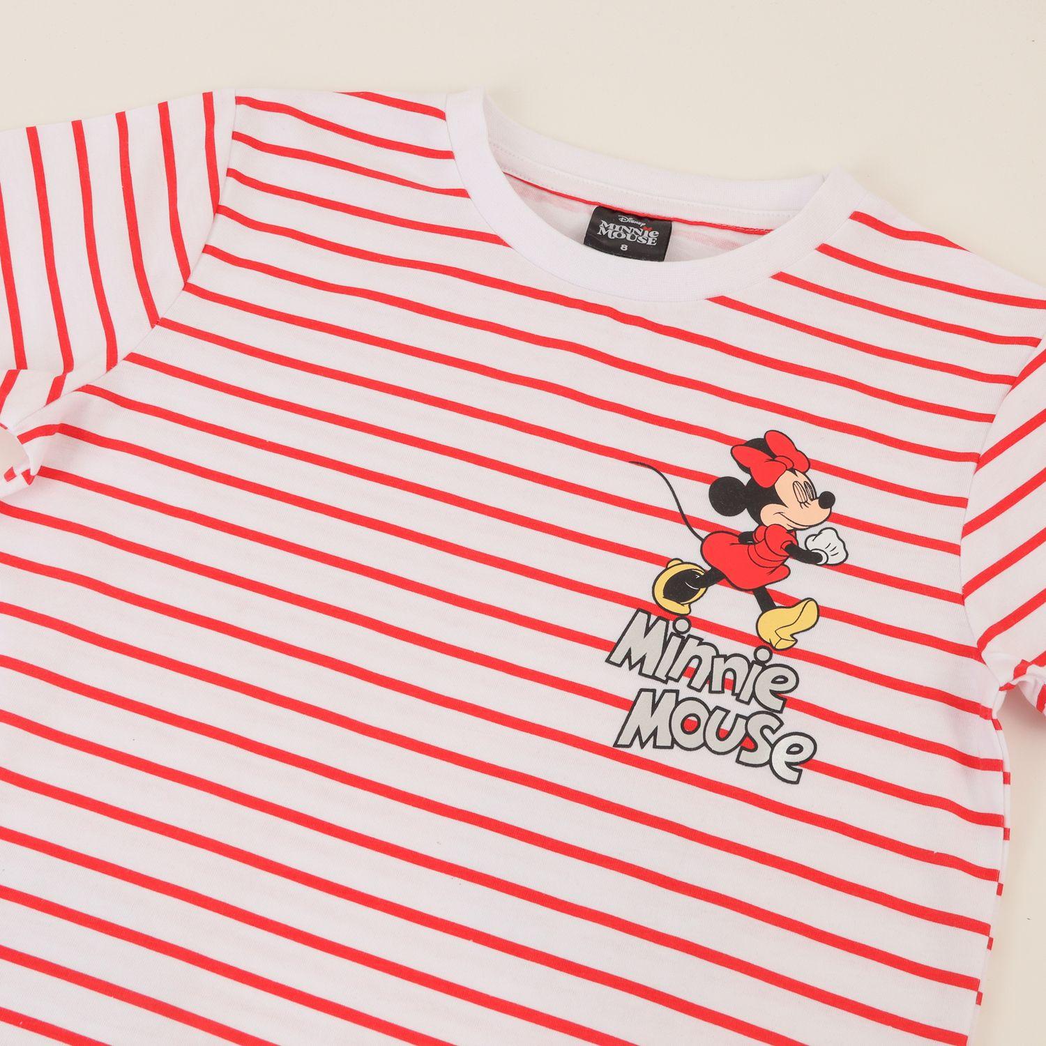 Conjunto Niña Rojo Rayas Minnie Mouse Disney-2