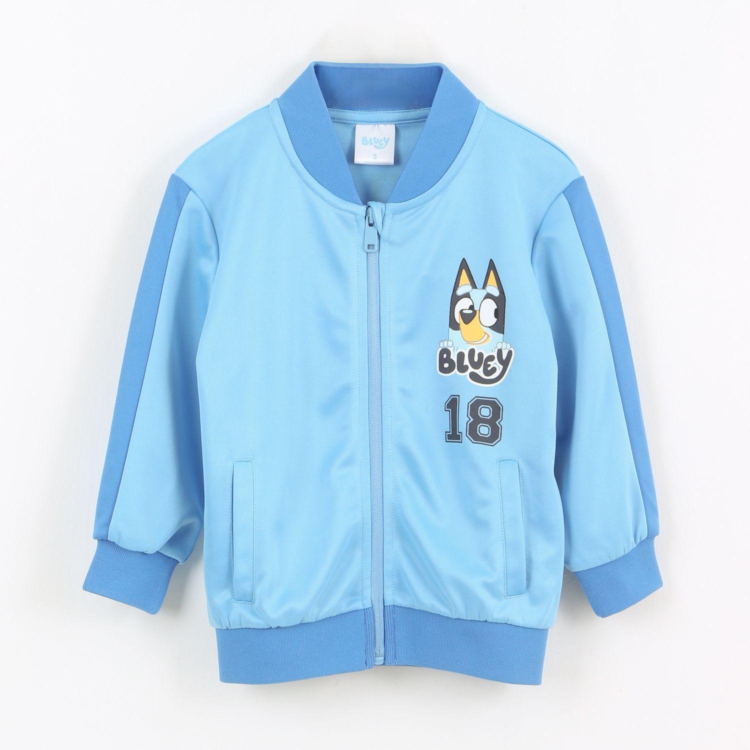 Polerón Deportivo Cierre Niño Fútbol Celeste Bluey-0