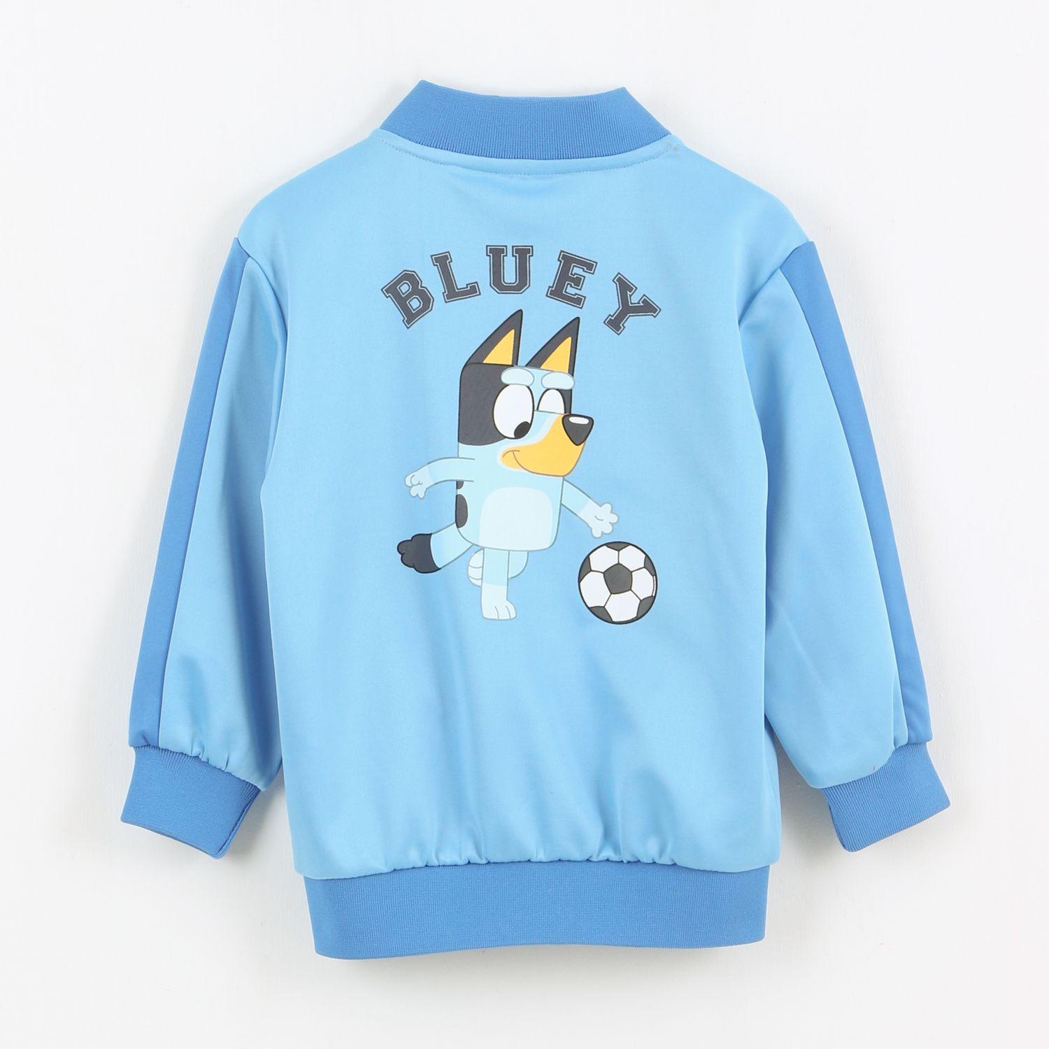 Polerón Deportivo Cierre Niño Fútbol Celeste Bluey-1