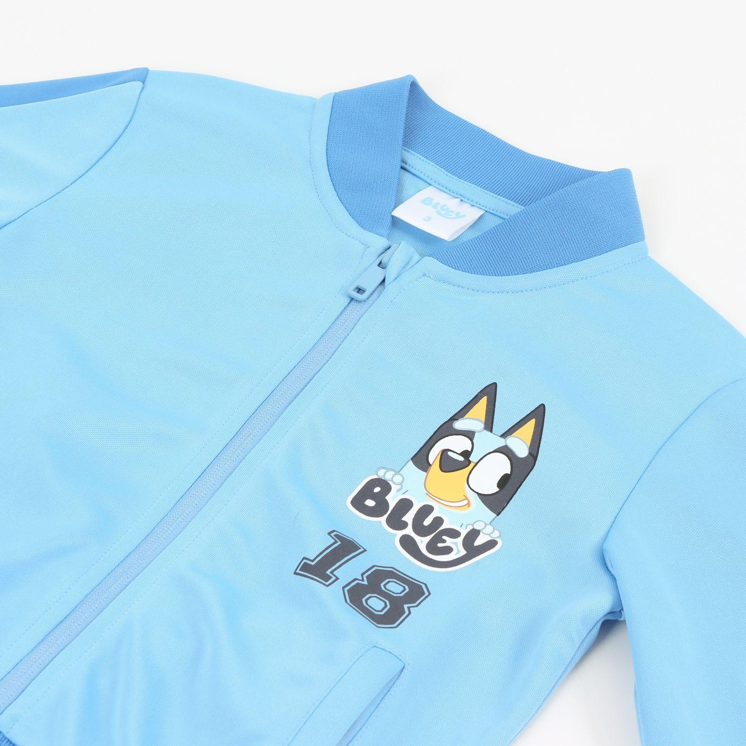 Polerón Deportivo Cierre Niño Fútbol Celeste Bluey-2