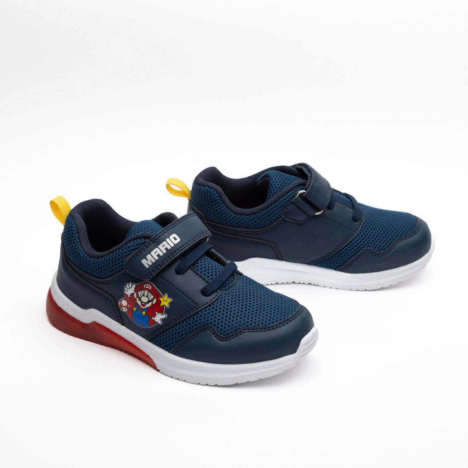 Zapatilla Con Luces Niño B2124 Mario Bros Azul Nintendo-1