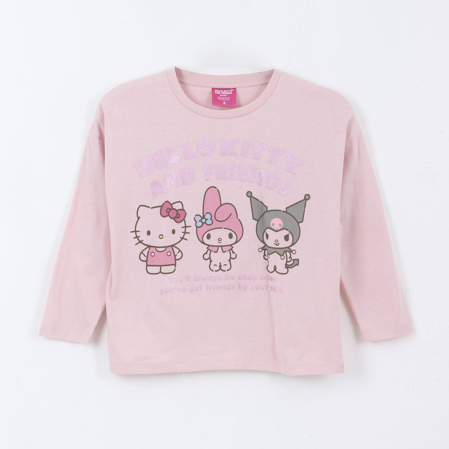 Polera Manga Larga Niña  Friends Rosado Hello Kitty-0