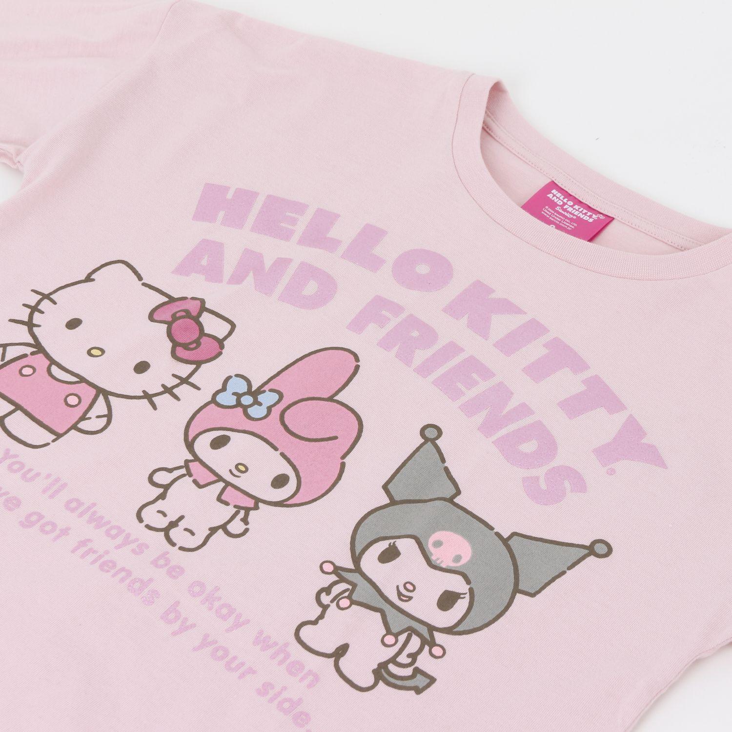 Polera Manga Larga Niña  Friends Rosado Hello Kitty-2