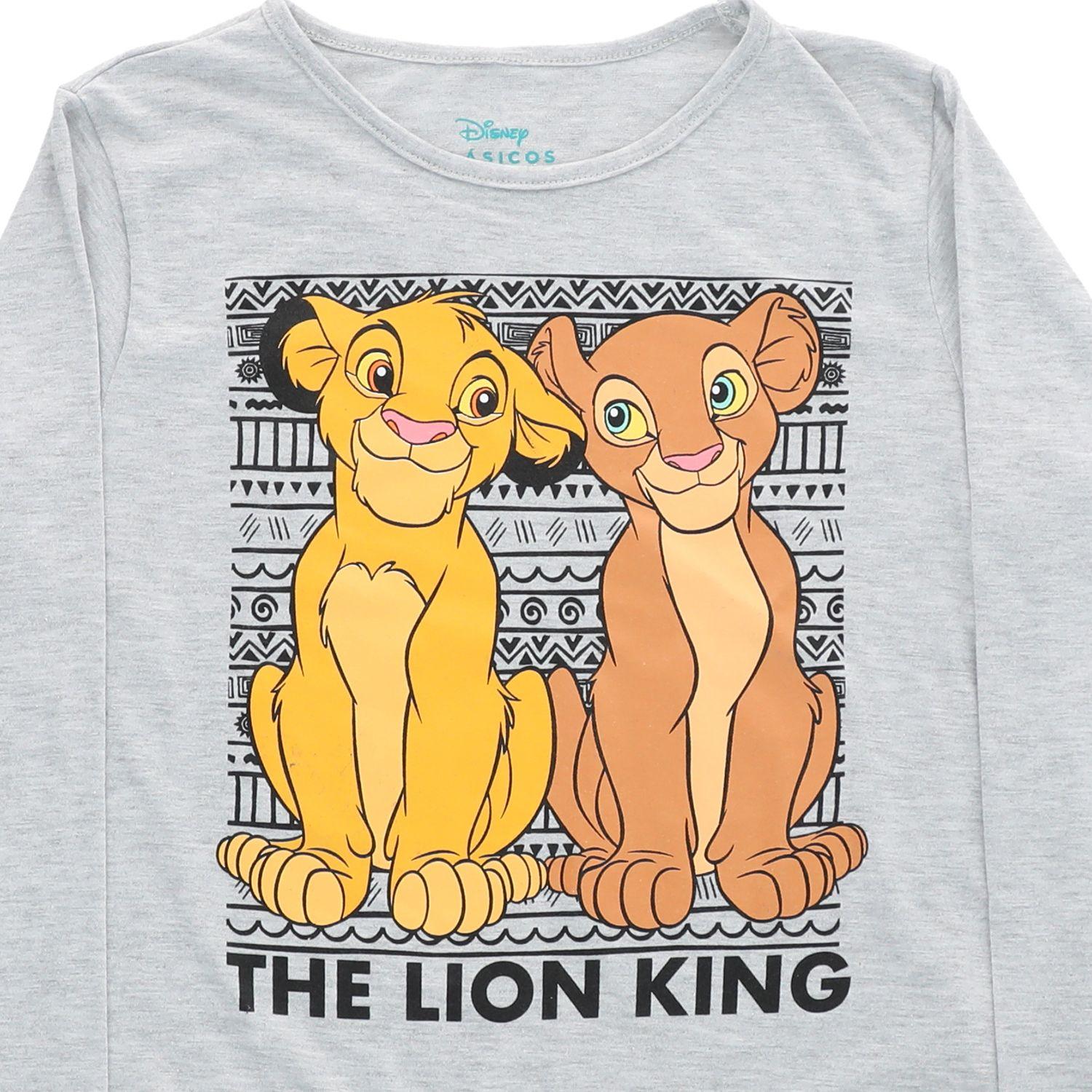 Polera Manga Larga Niña Rey León Dos Gris Disney-2