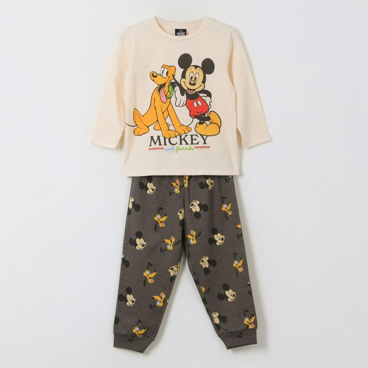 Pijama Manga Larga Niño Mickey & Pluto Blanco Disney-0