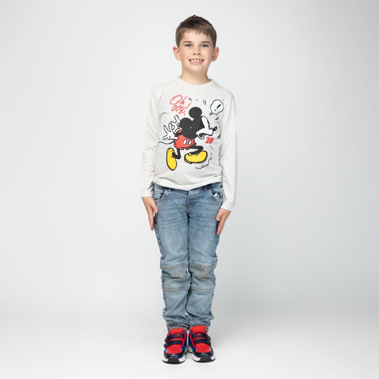 Polera Manga Larga Niño Mickey Shock Gris Disney-1