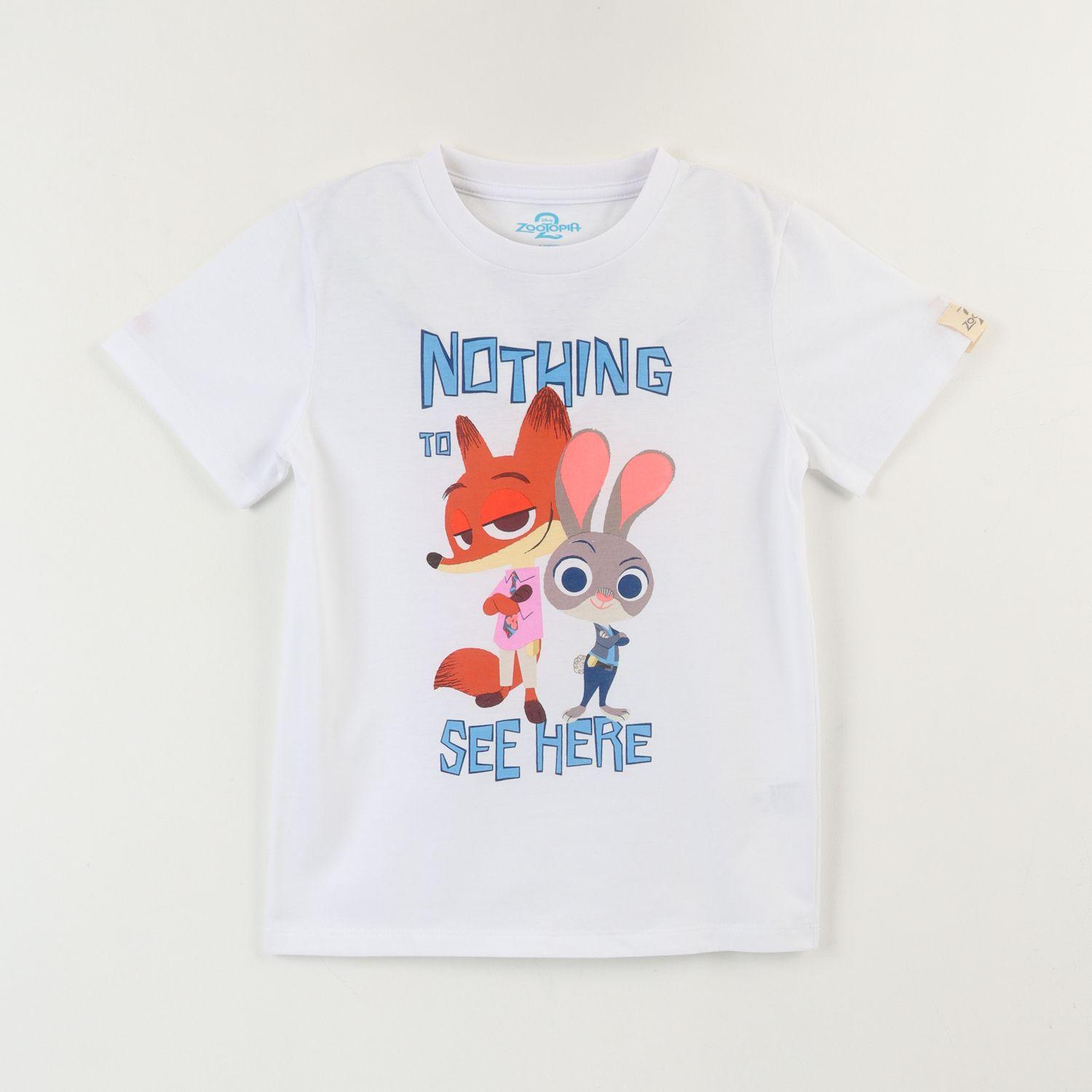 Polera Manga Corta Niño Blanco Nick & Hopps Zootopia Disney-1
