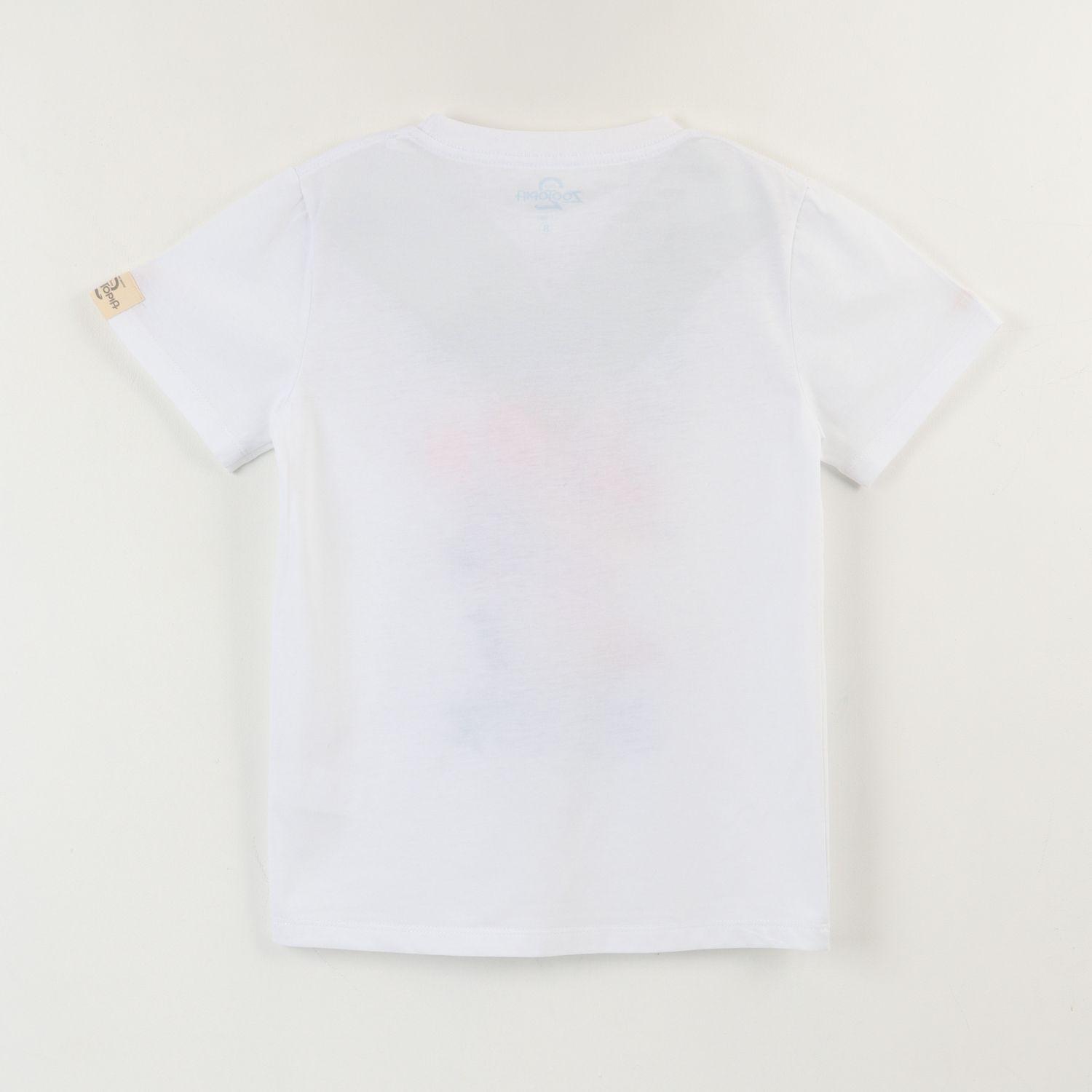 Polera Manga Corta Niño Blanco Nick & Hopps Zootopia Disney-2