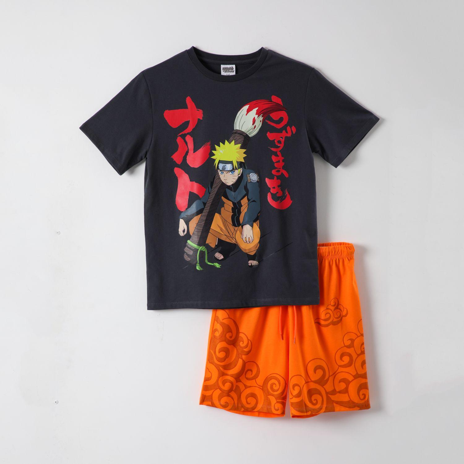 Pijama Corto Niño Uzumaki Gris Naruto-3