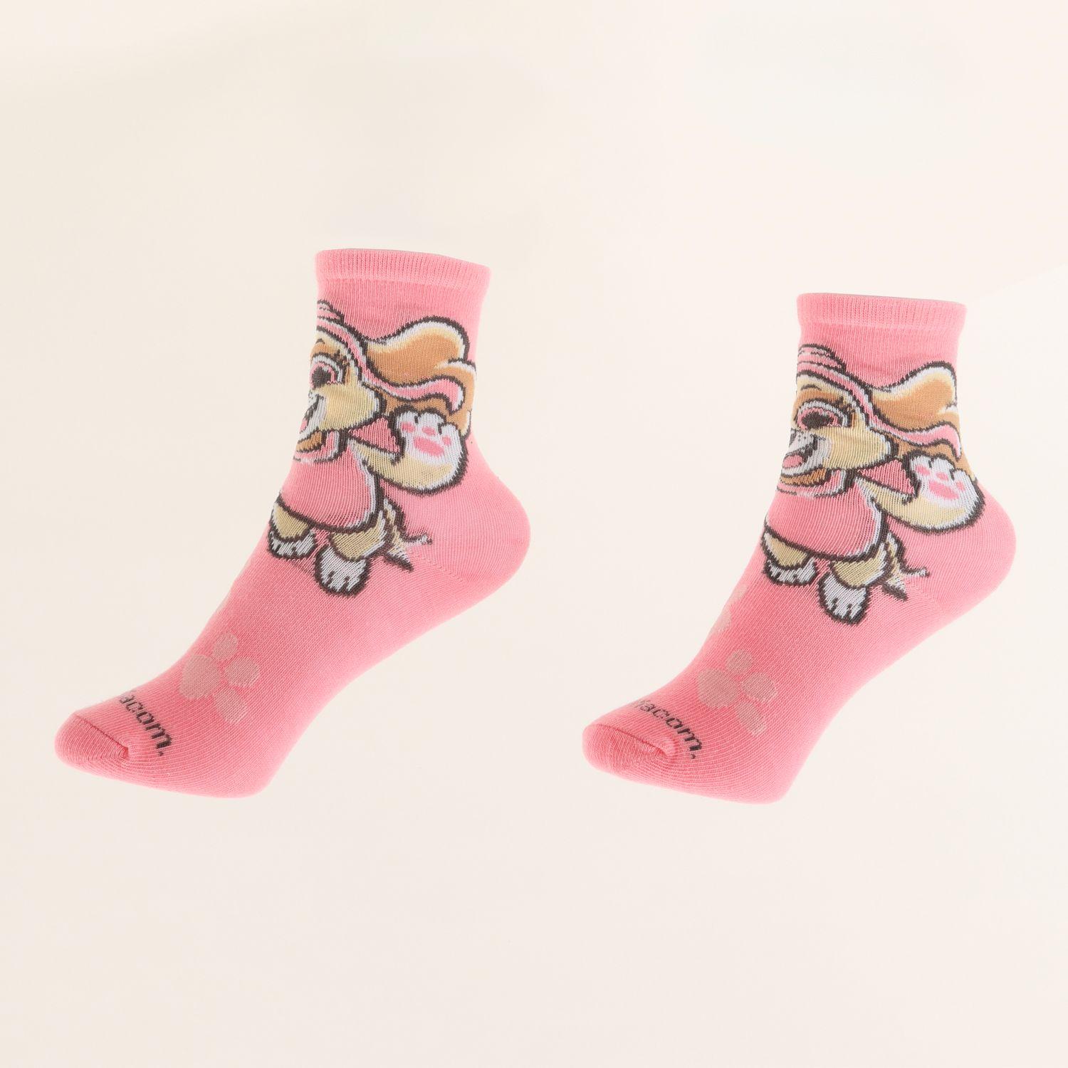 Tripack Calcetines Niña Rosado Full Print Skye Paw Patrol-0