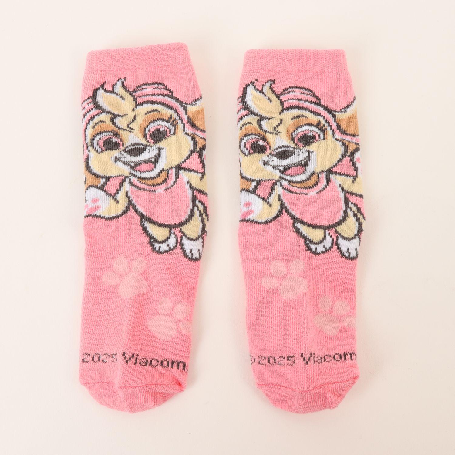 Tripack Calcetines Niña Rosado Full Print Skye Paw Patrol-1