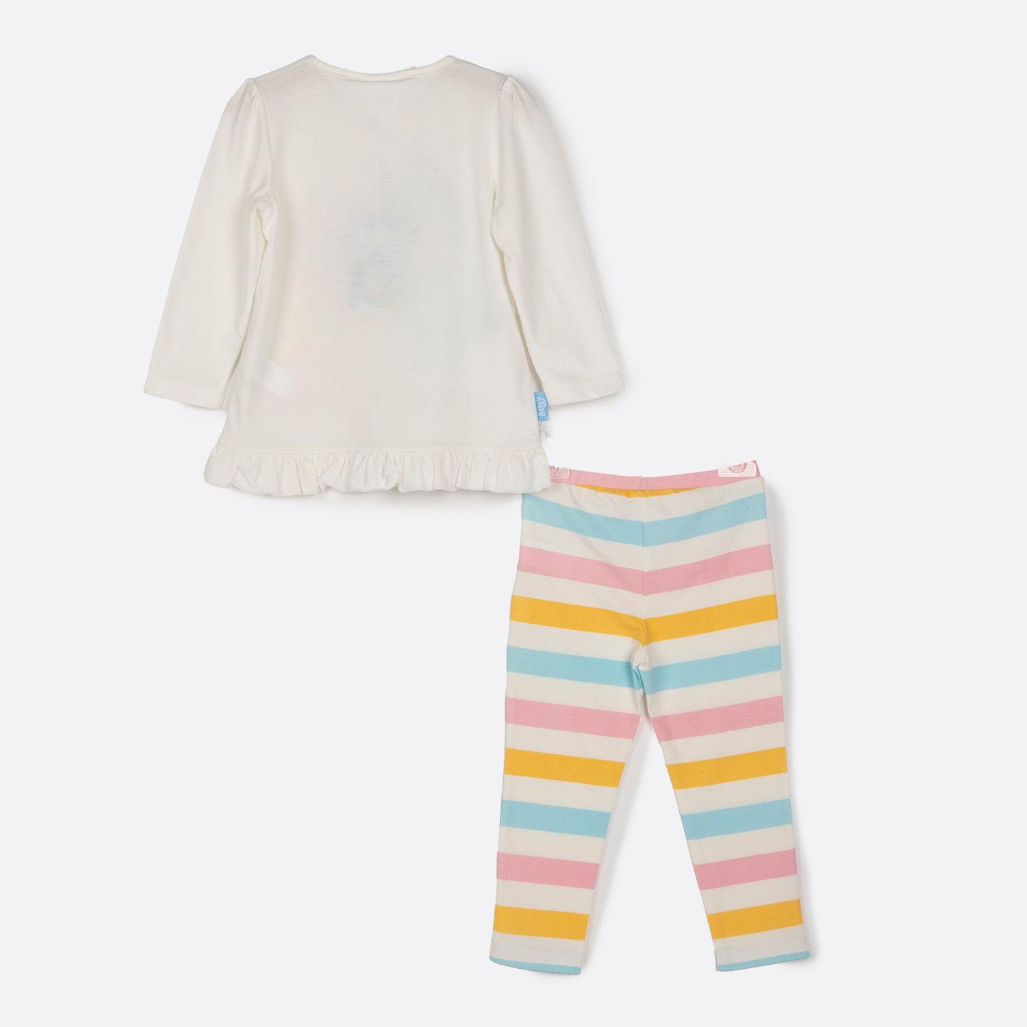 Conjunto Niña Rayas Bluey y Bingo Blanco Bluey-1