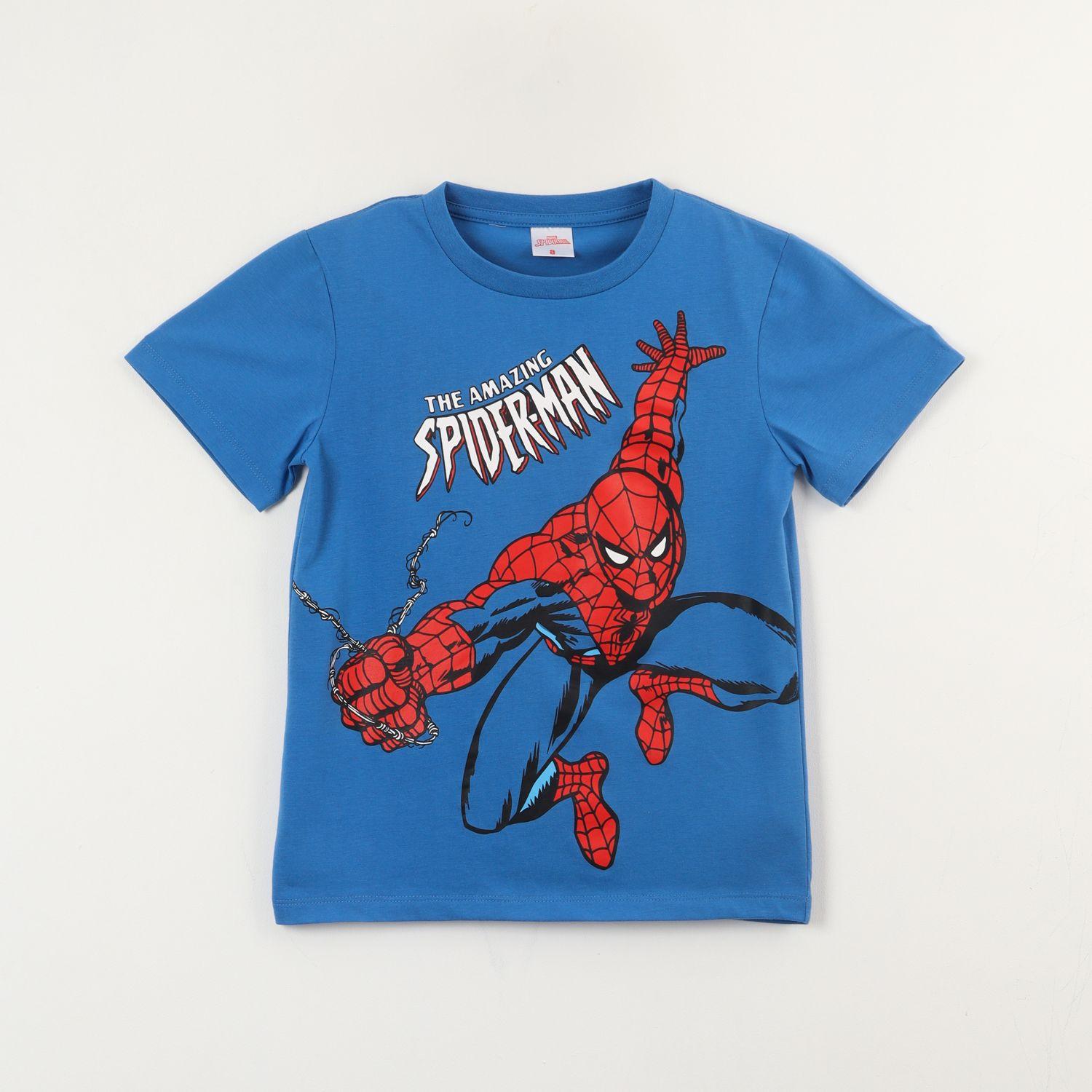Polera Manga Corta Niño Azul The Amazing Spiderman Marvel-0