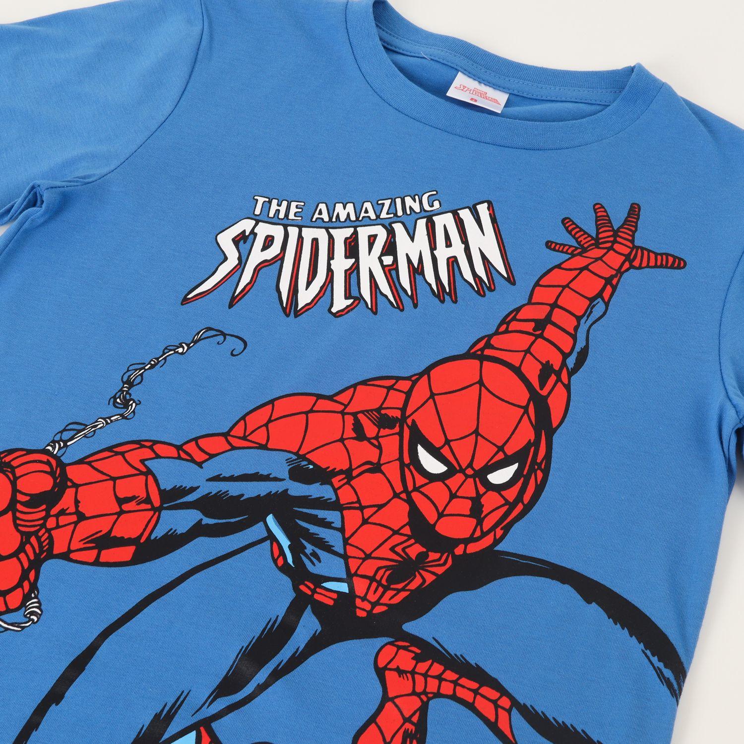 Polera Manga Corta Niño Azul The Amazing Spiderman Marvel-2