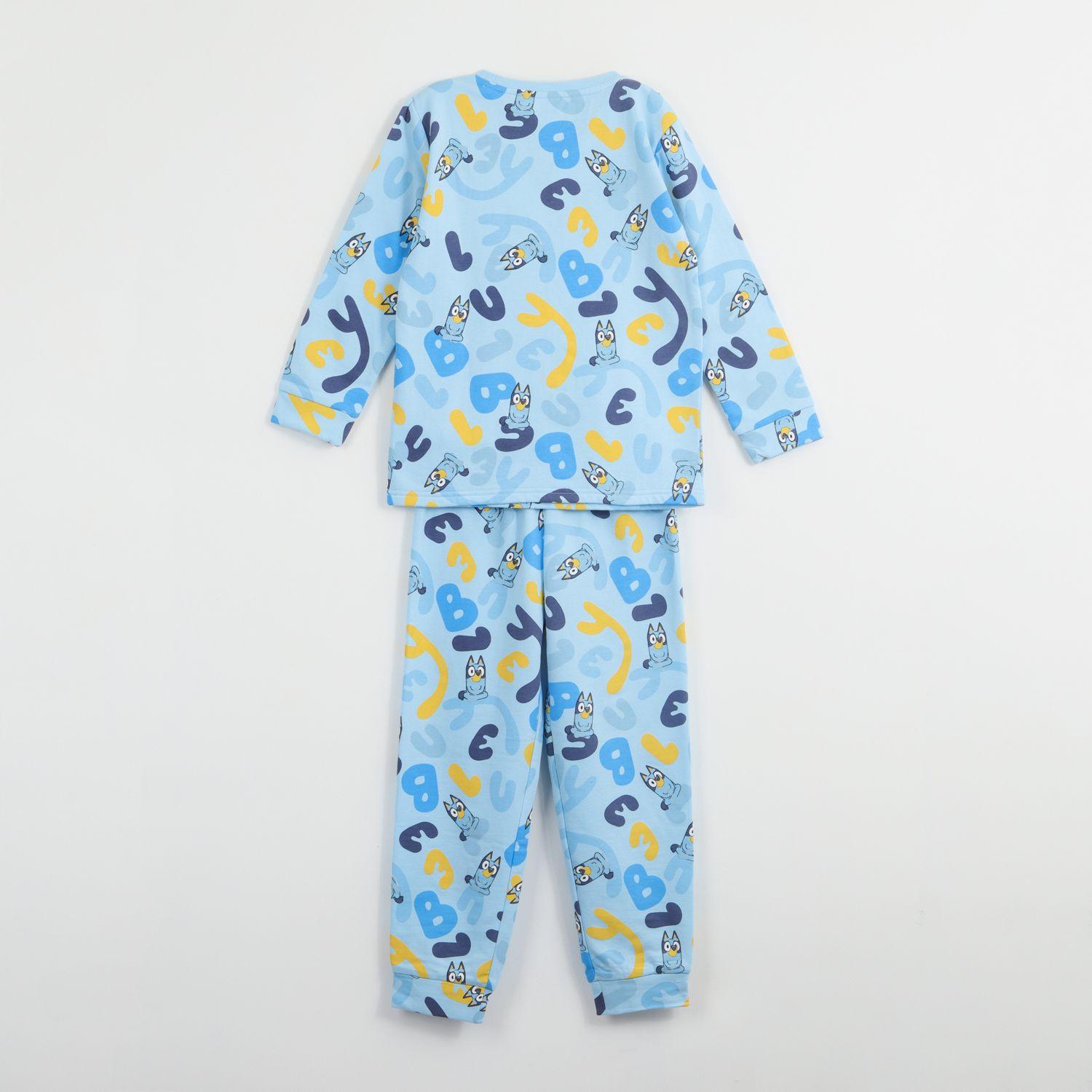 Conjunto Pijama Buzo Niño Letras Celeste Bluey-3