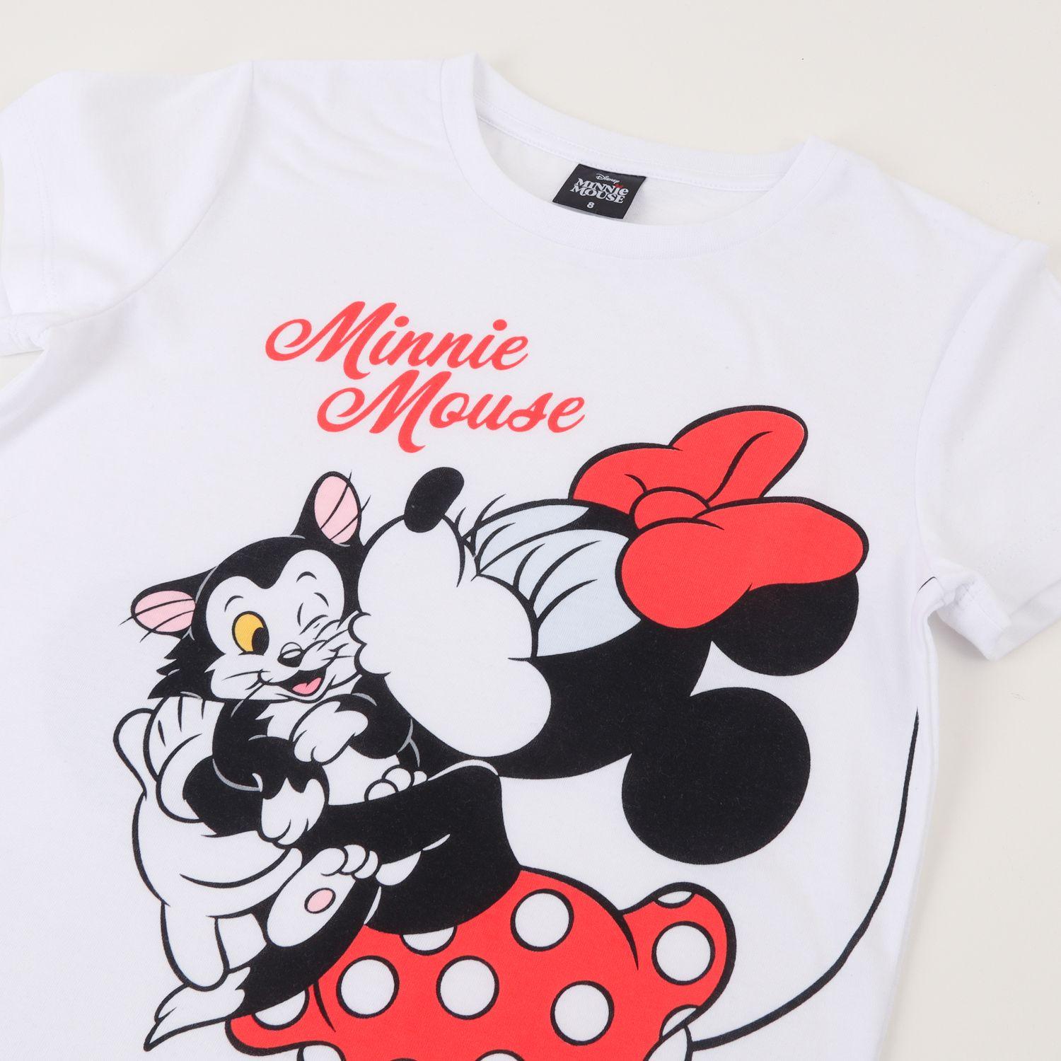 Polera Manga Corta Niña Blanco Minnie Kiss Disney-2