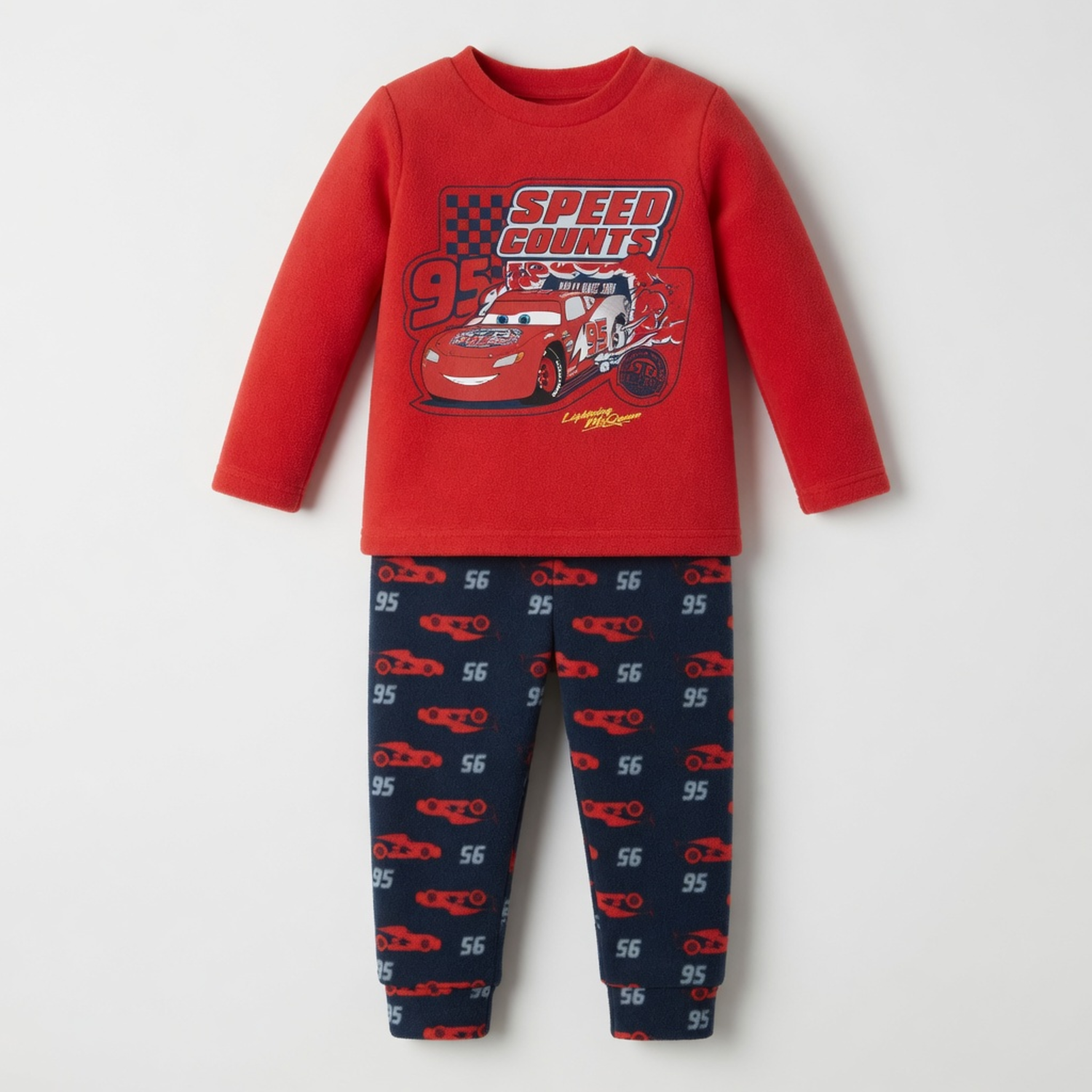 Pijama Manga Larga Niño Speed Cars Rojo Disney-0