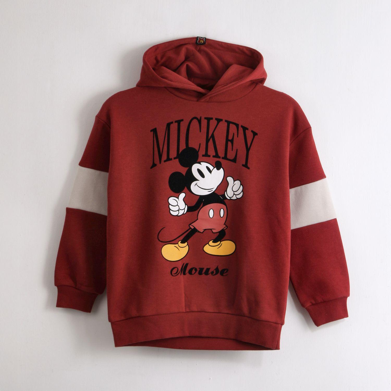 Polerón Cerrado Niño Hoodie Mickey Burdeo Disney-0