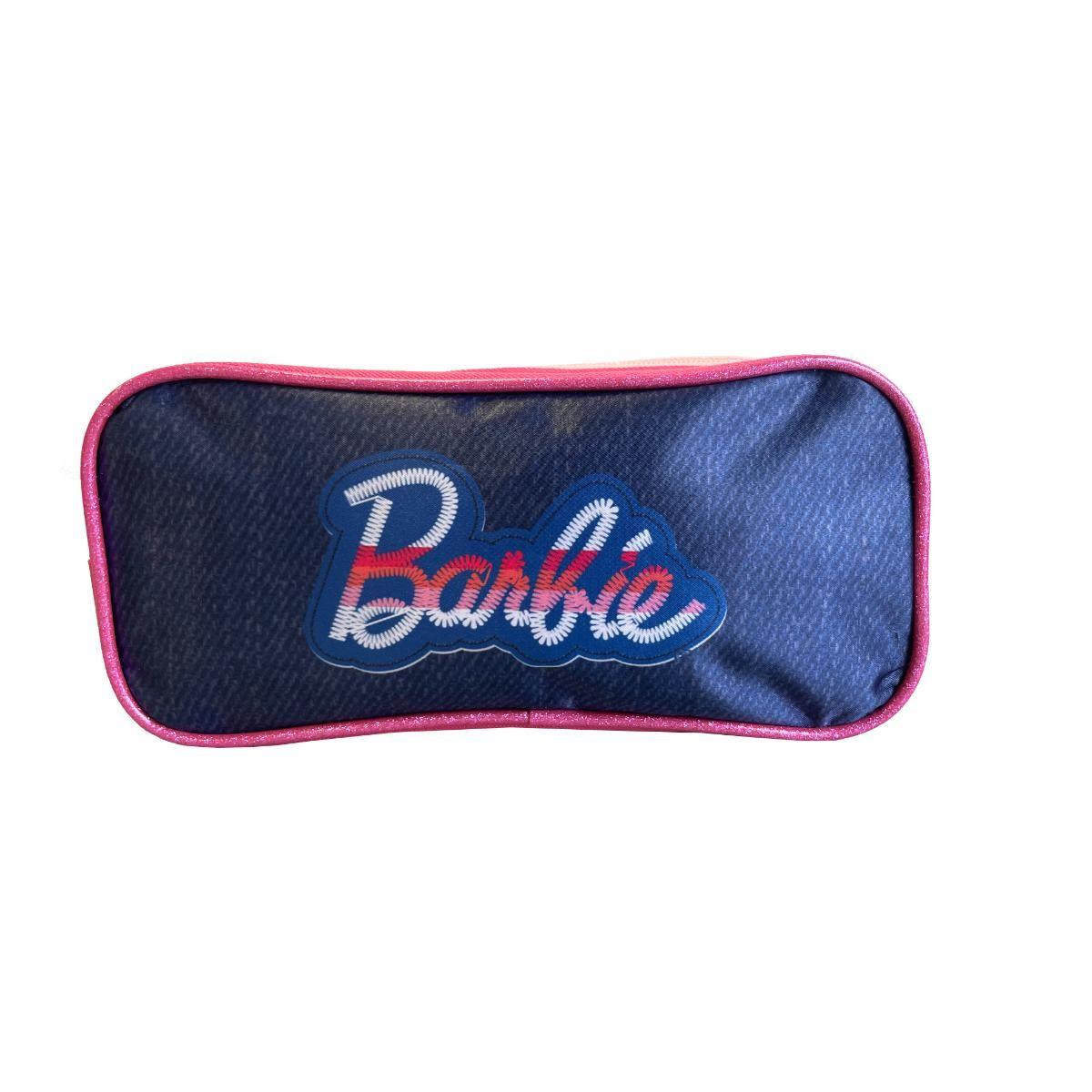 Estuche Escolar Niña Doble Cierre Rosado Barbie-4