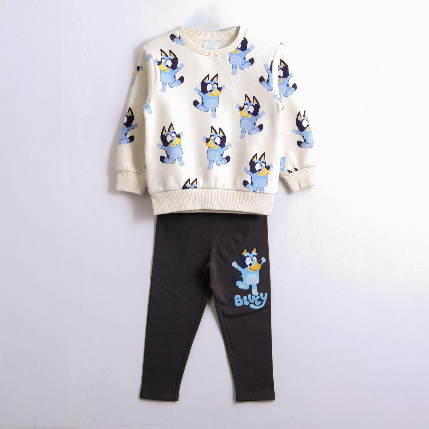 Conjunto Niña Full Print Beige Bluey-0