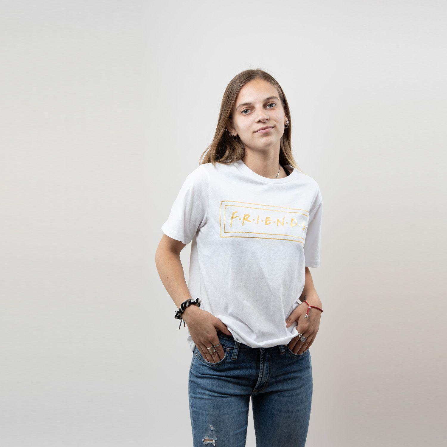 Polera Mujer Logo Blanco Friends-0
