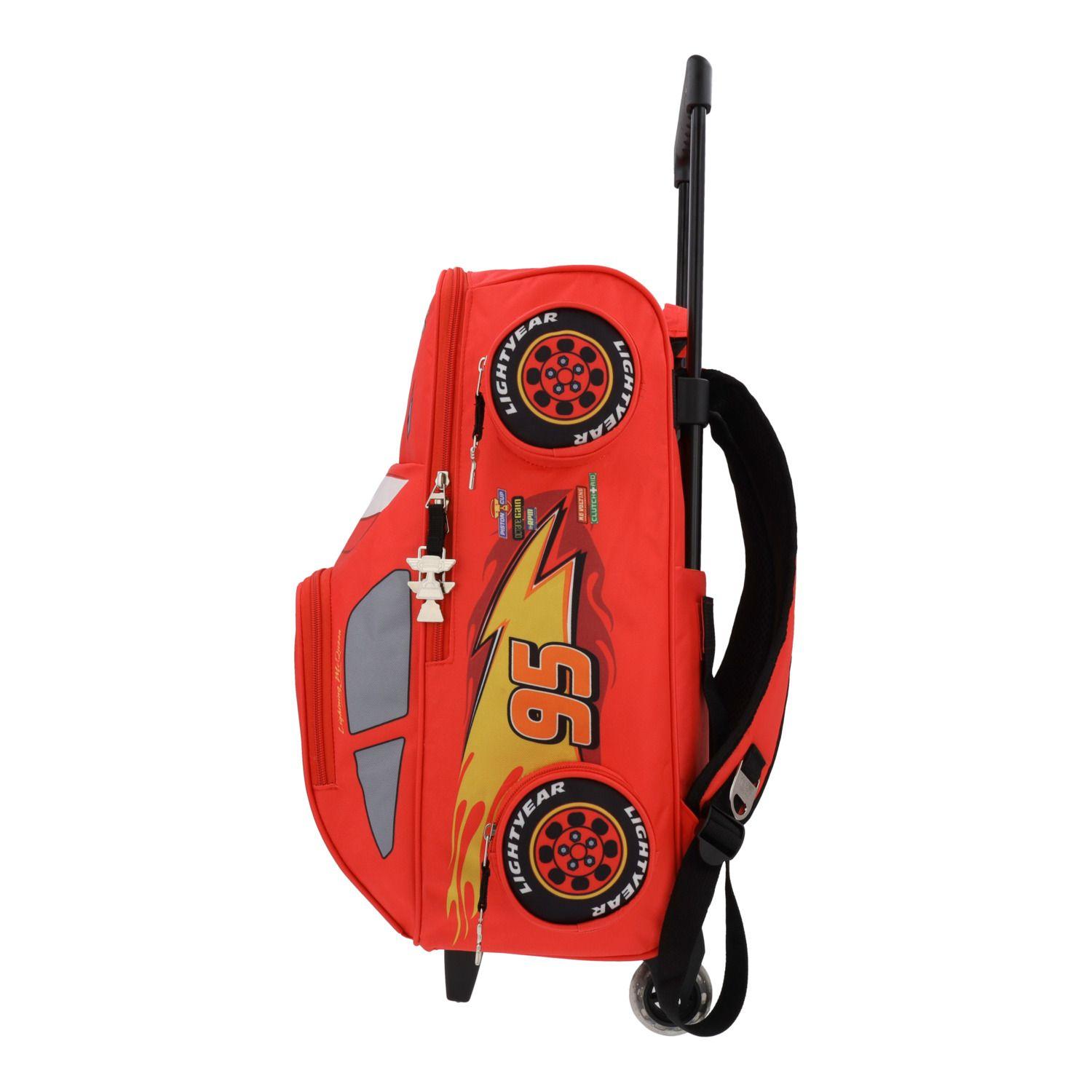 Mochila Escolar con Ruedas Niño Rayo McQueen Rojo Disney-6