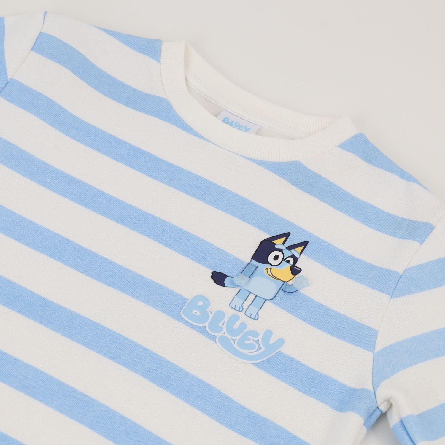 Poleron Cerrado Niño Rayas Blanco Bluey-1