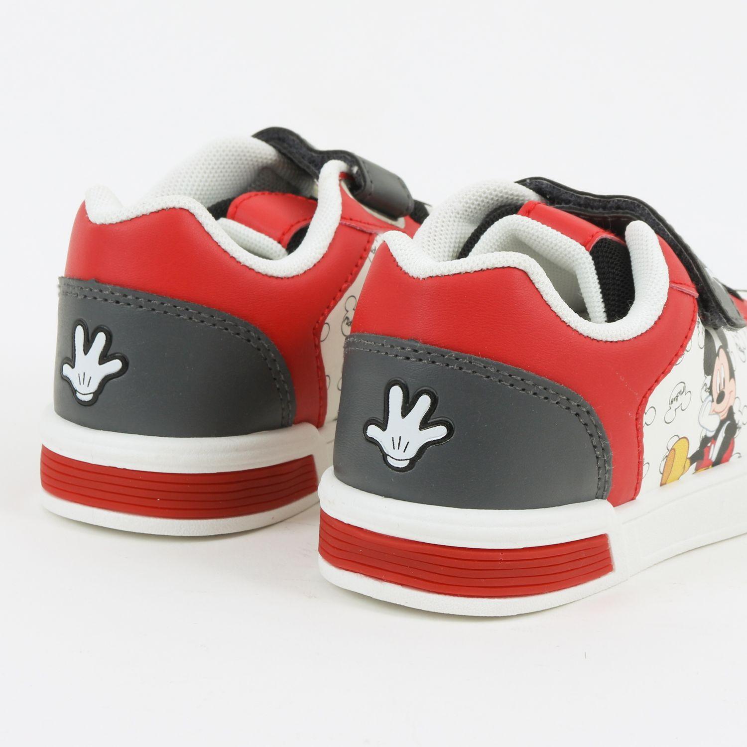 Zapatilla Luces Niño Mickey Disney De Pie Blanco-2