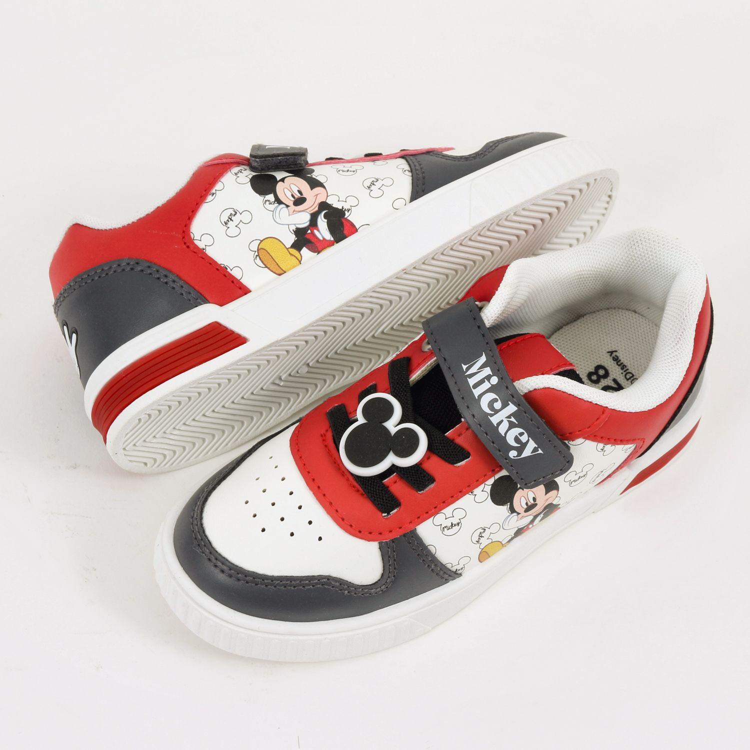 Zapatilla Luces Niño Mickey Disney De Pie Blanco-3