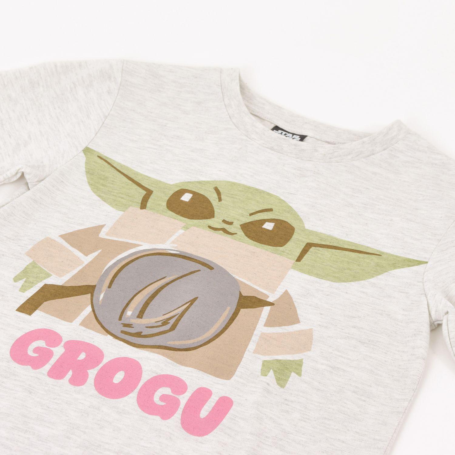 Polera Manga Larga Niña Grogu Gris Star Wars-2
