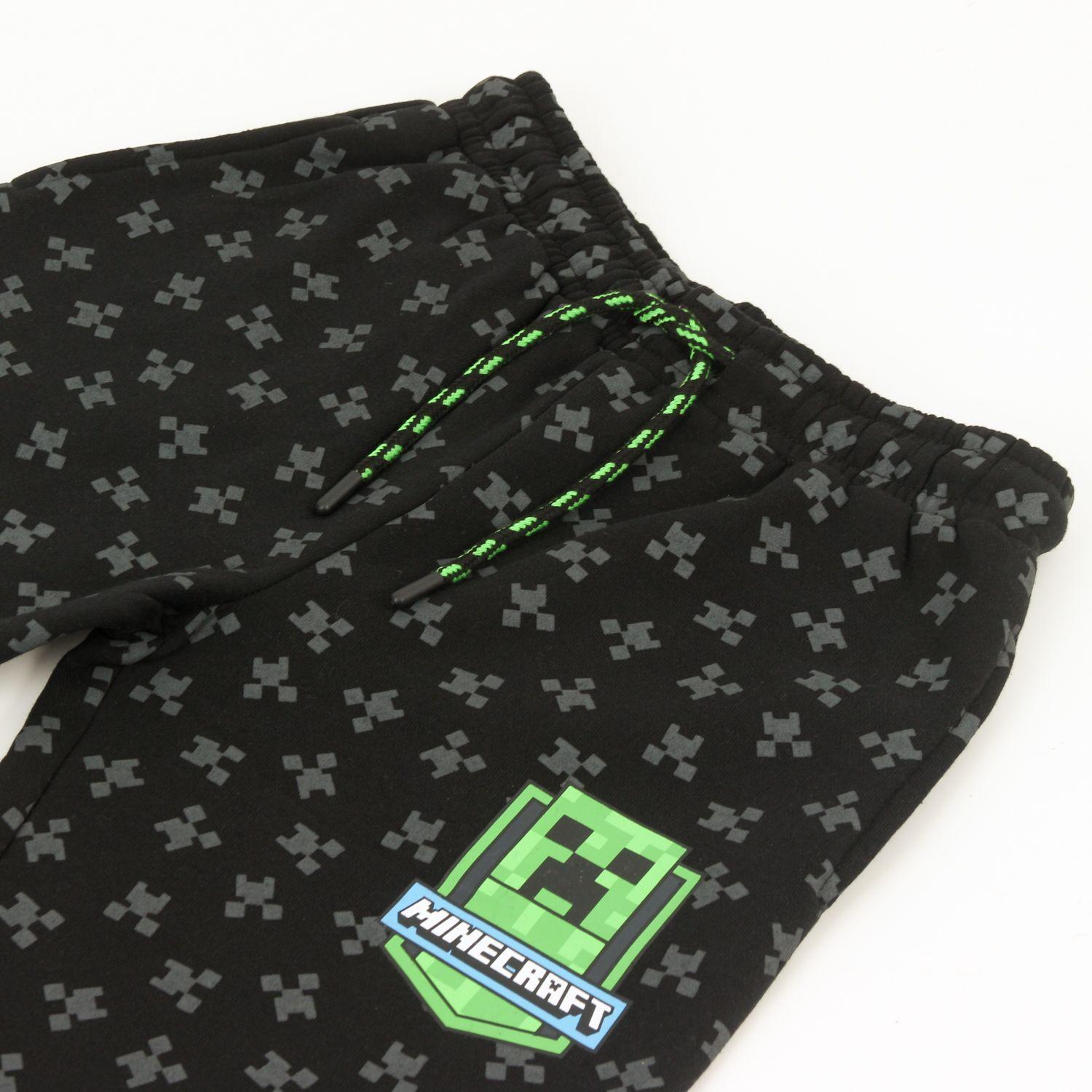 Conjunto Buzo Niño Full Print Creeper Face Negro Minecraft-3