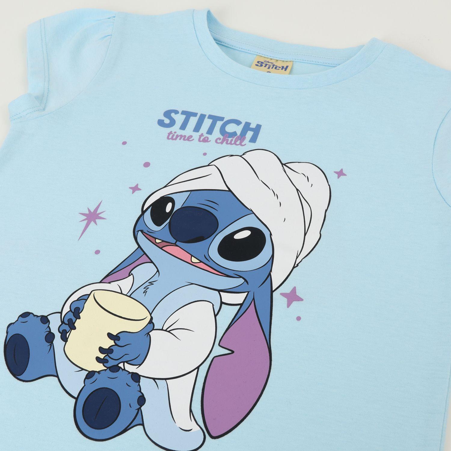 Pijama Manga Corta Niña Celeste Lilo & Stitch Disney-2