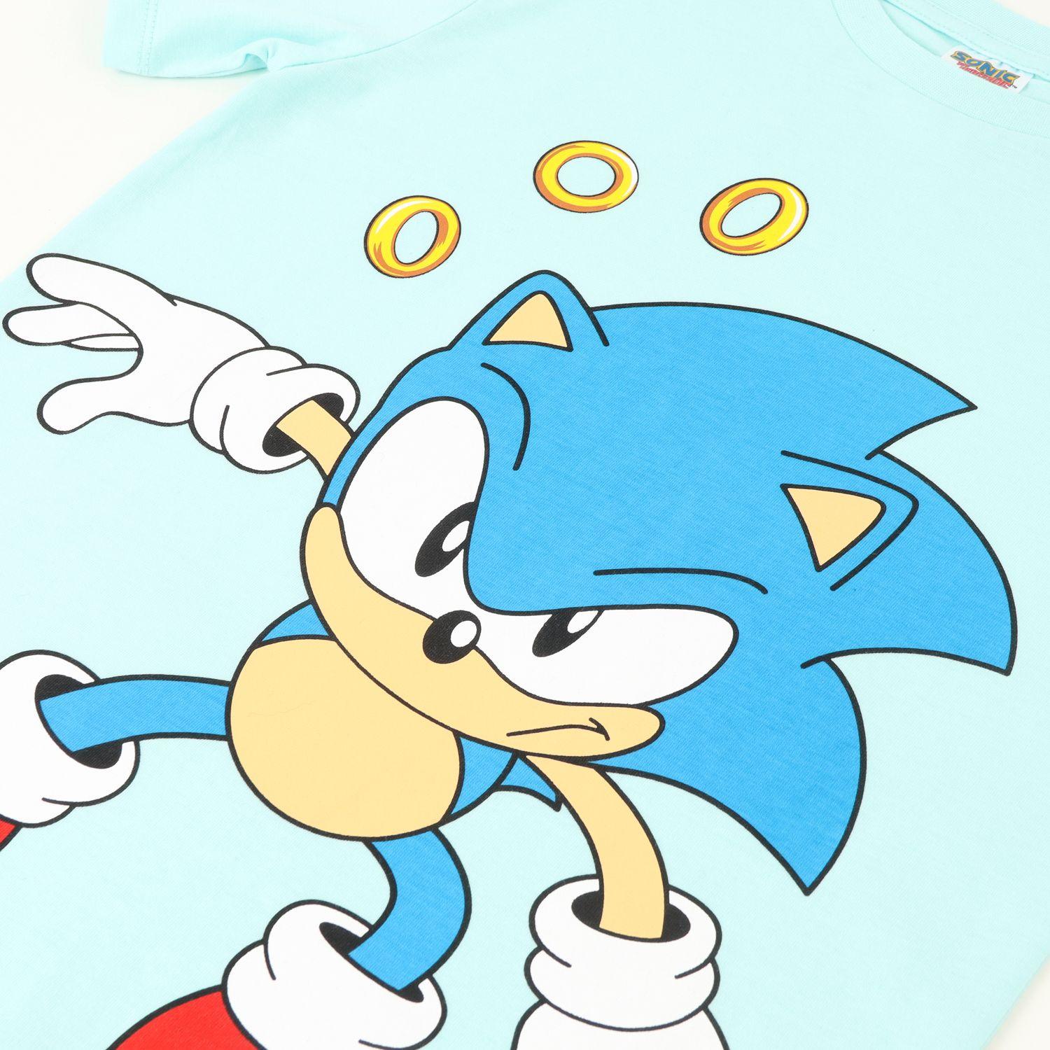 Polera Manga Corta Niño Monedas Celeste Sonic-1