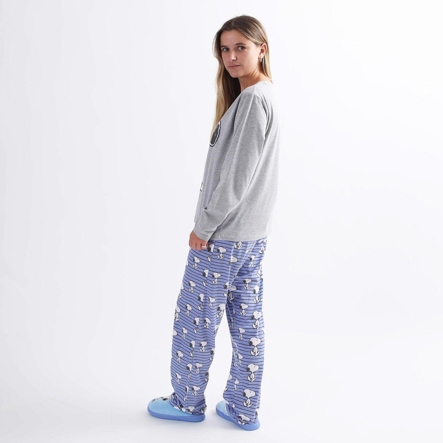 Conjunto Pijama Mujer Coffee Time Azul Snoopy-1