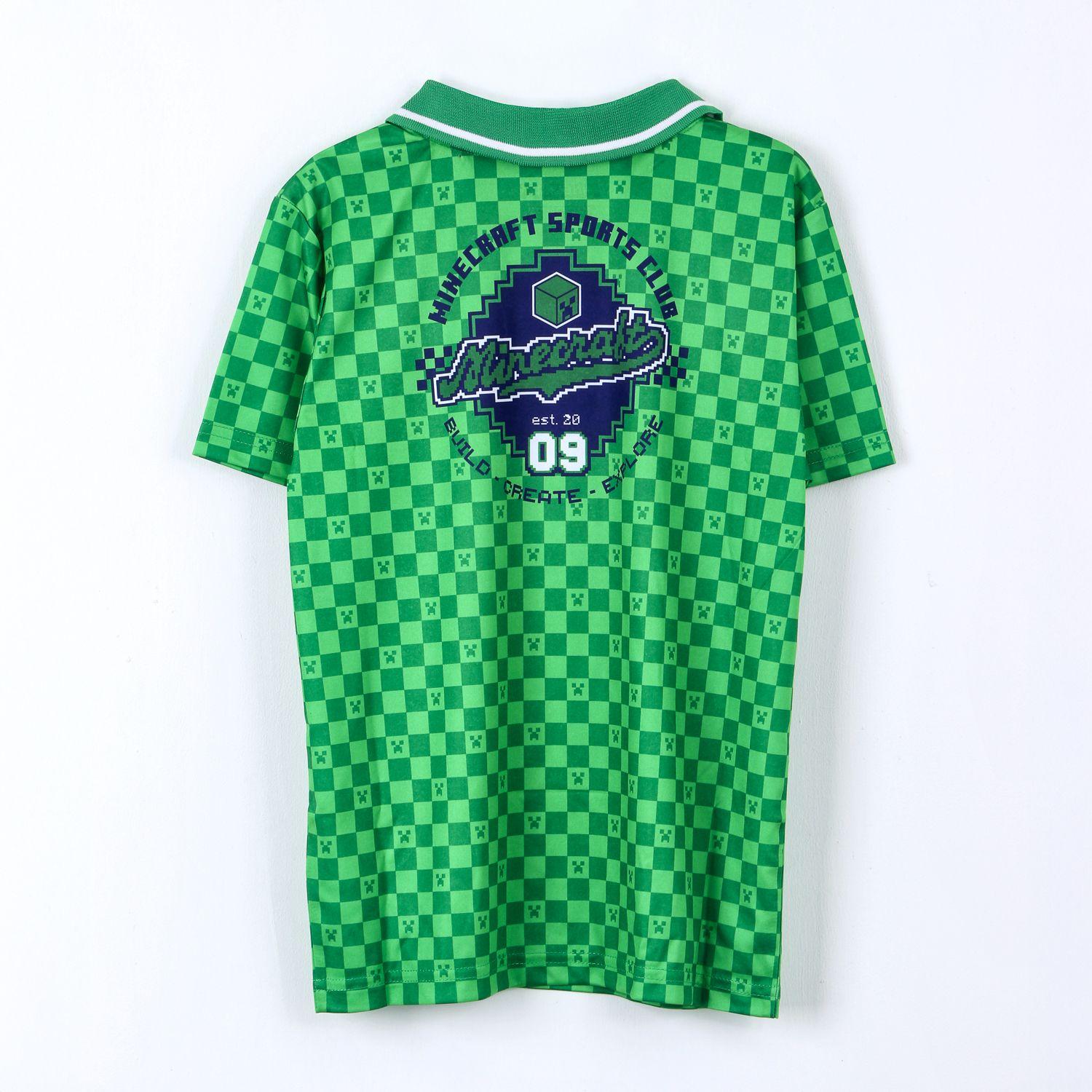 Polera Manga Corta Niño Minecraft Futbol Verde-2