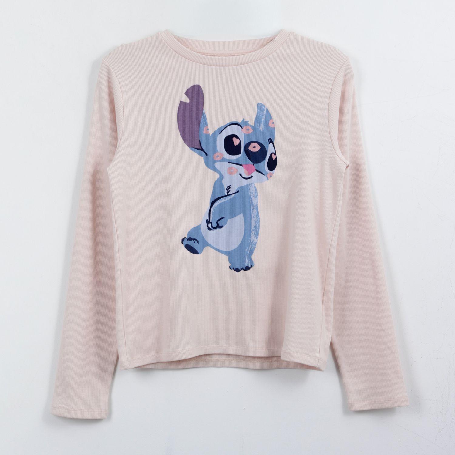Polera Manga Larga Niña Kisses Lilo & Stitch Rosado Disney-0