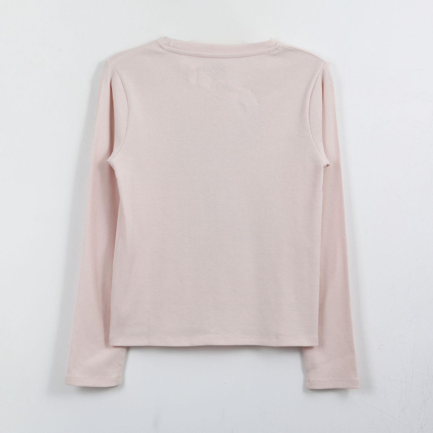 Polera Manga Larga Niña Kisses Lilo & Stitch Rosado Disney-1