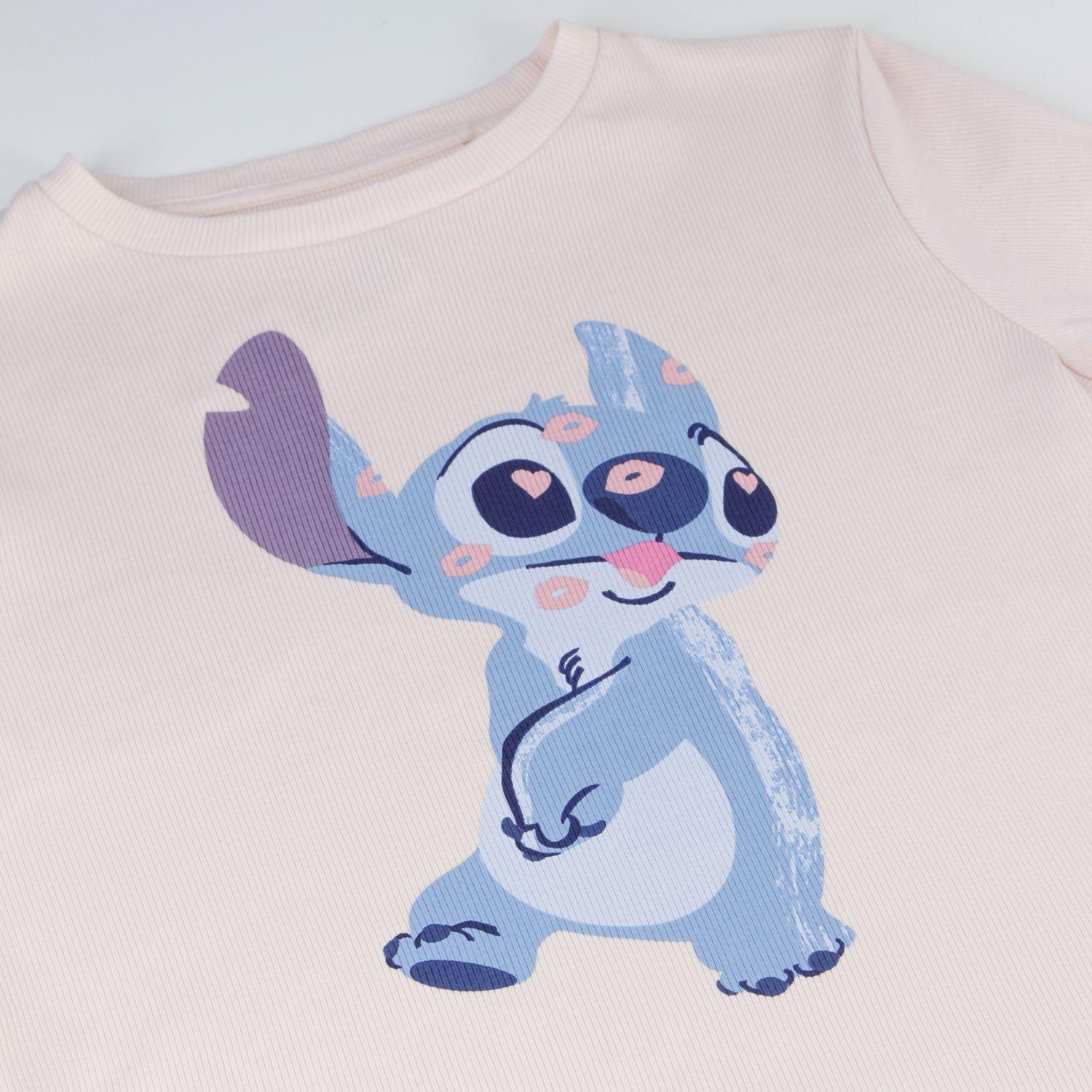 Polera Manga Larga Niña Kisses Lilo & Stitch Rosado Disney-2