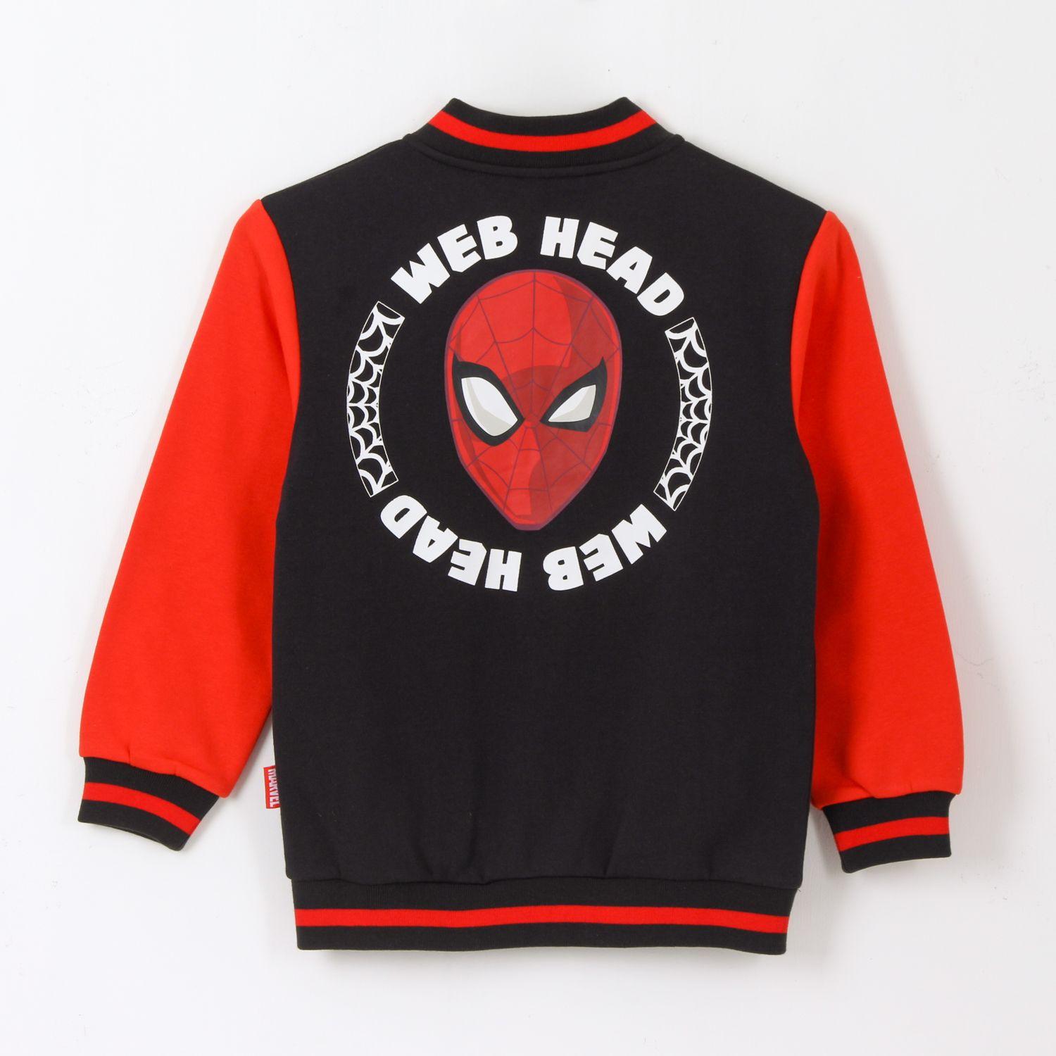 Chaqueta Niño College Bomber Print Spiderman Negro Marvel-1