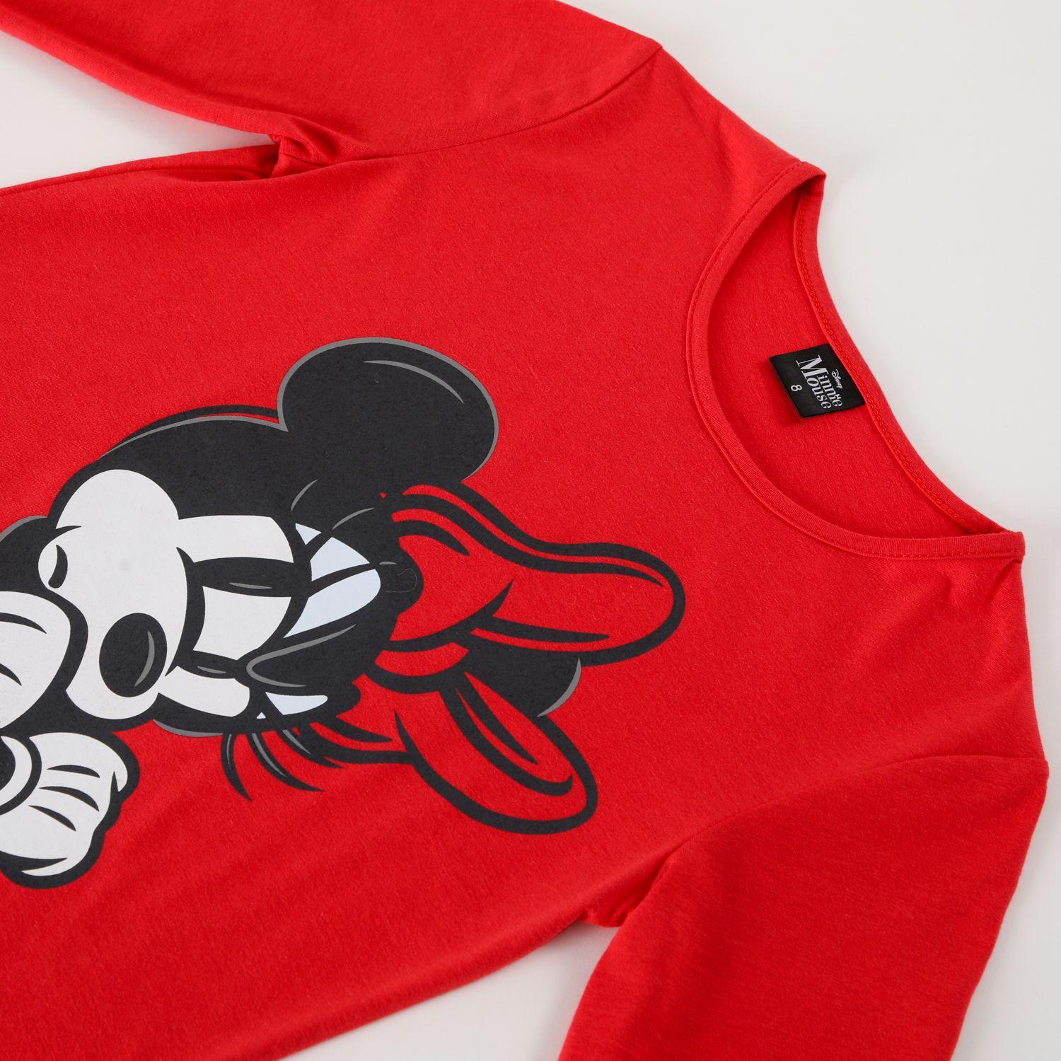 Polera Manga Larga Niña Minnie Irritated Rojo Disney-1