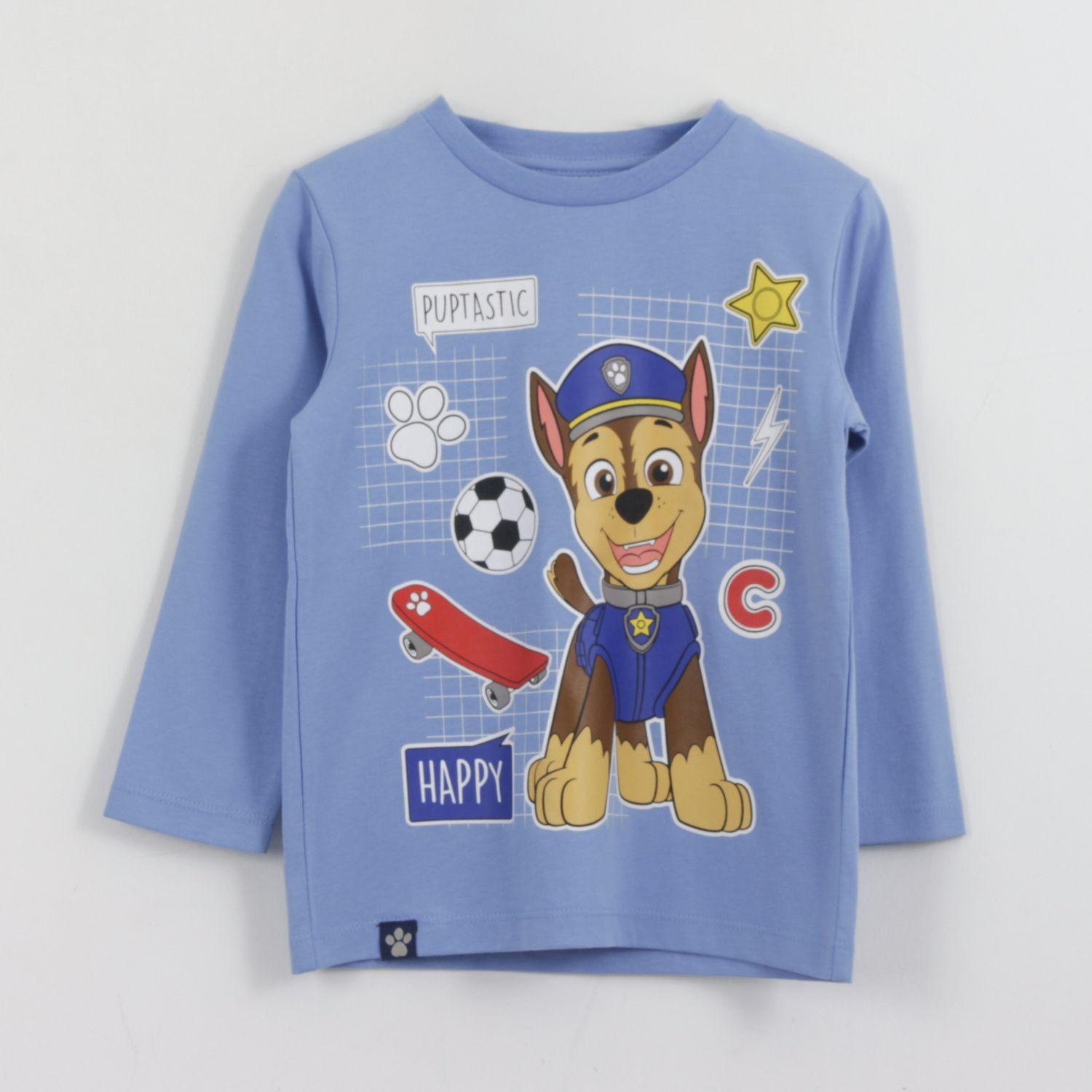Polera Manga Larga Niño Happy Chase Azul Paw Patrol-0