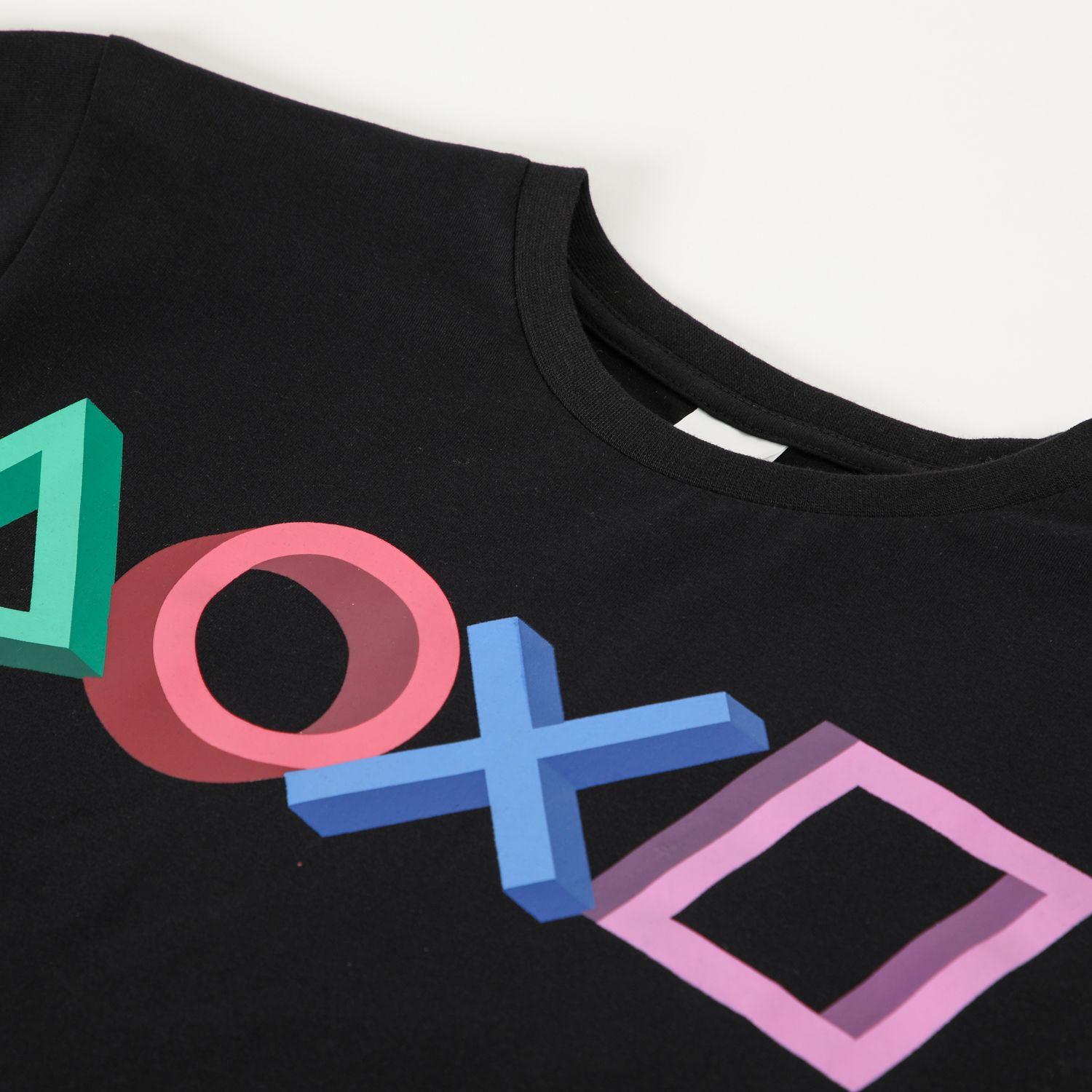 Polera Manga Corta Niño Control Negro Playstation-2