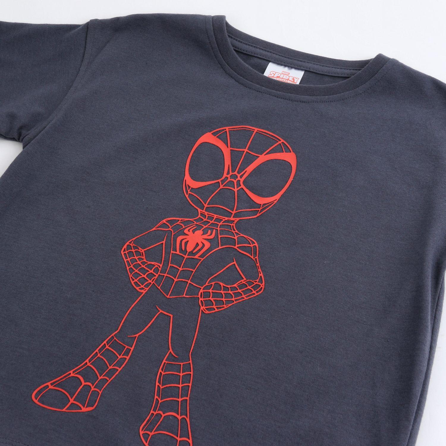 Polera Manga Corta Niño Spidey Marvel Outline Gris-3