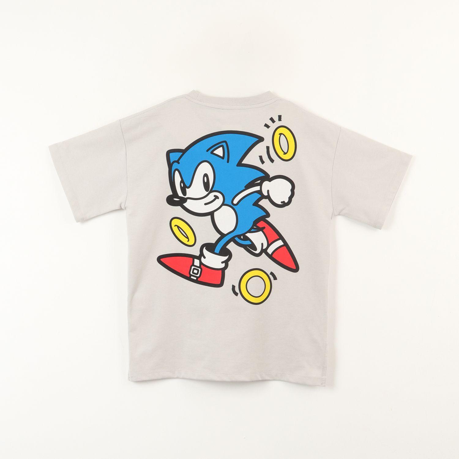 Polera Manga Corta Niño Oversize Espalda Gris Sonic-2
