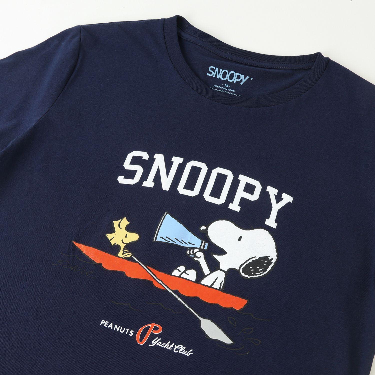 Polera Manga Corta Mujer Laugh Azul Snoopy-1
