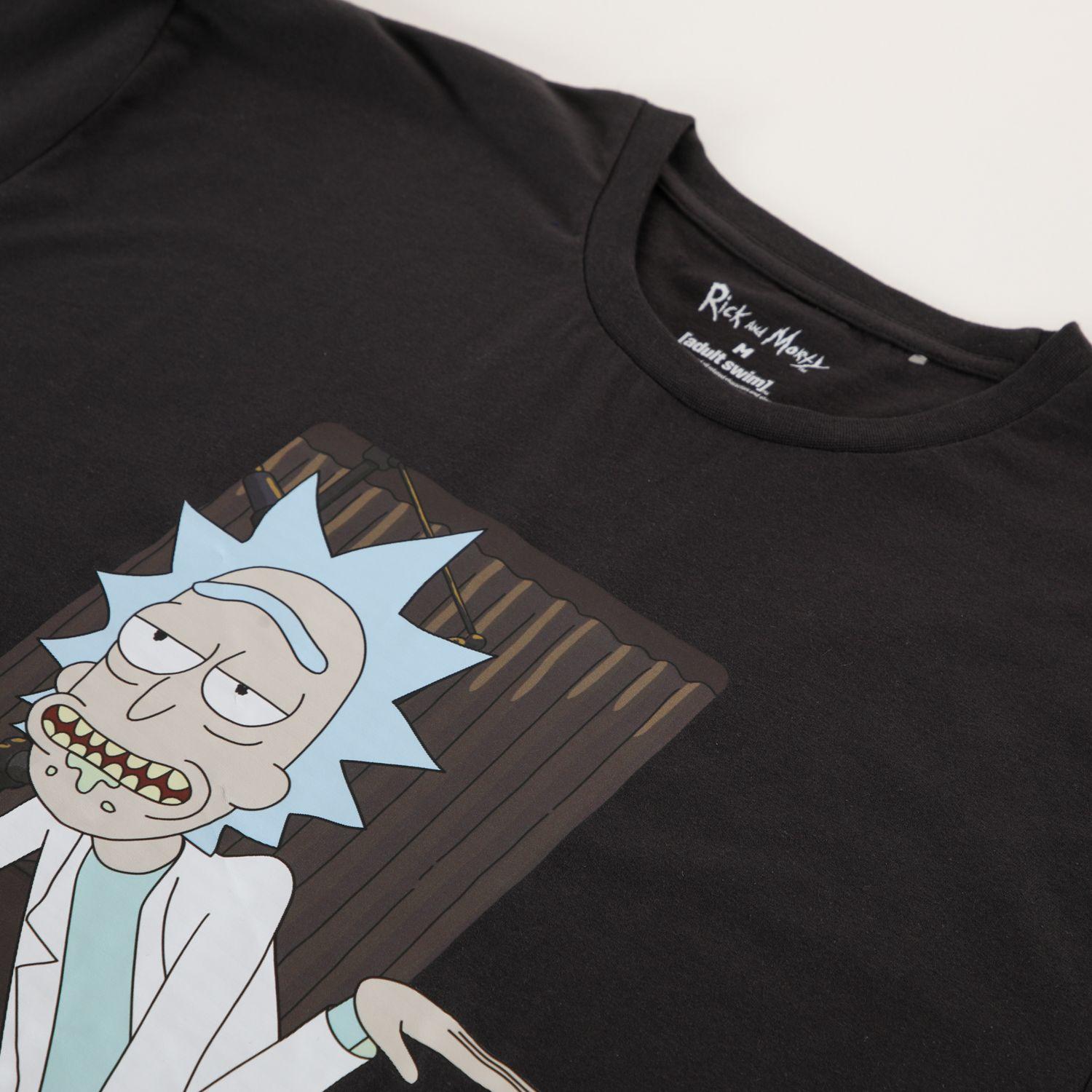 Polera Manga Corta Hombre Gris Rick and Morty-1