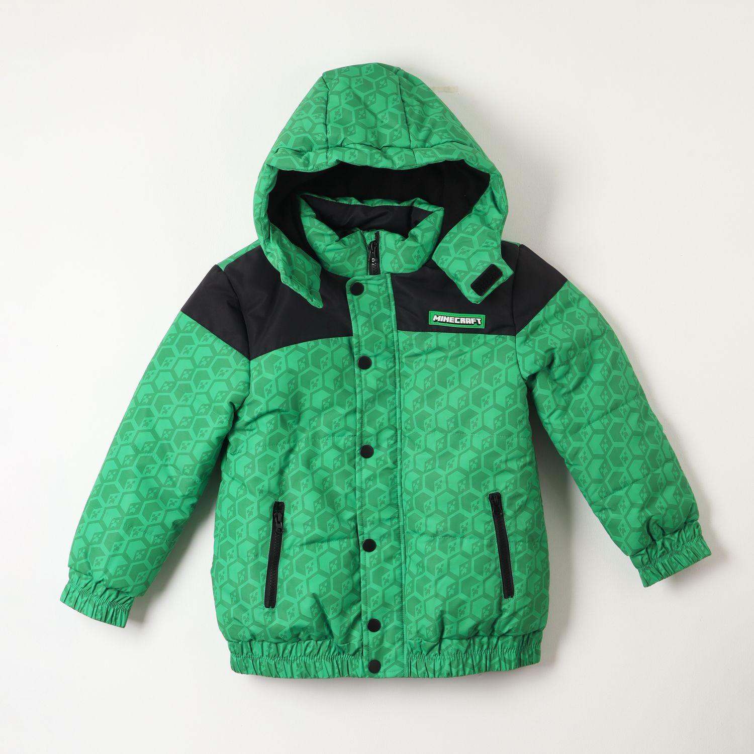 Parka Niño Pixels Verde Minecraft-4